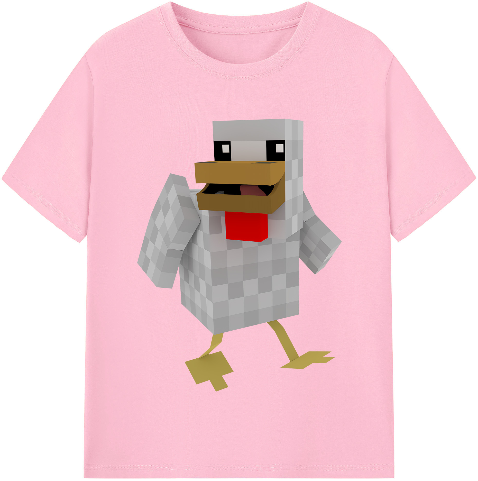 （画像用） マインクラフト ブロックの世界 Minecraft MC Block world 綿100％半袖Tシャツ（フロントプリント）