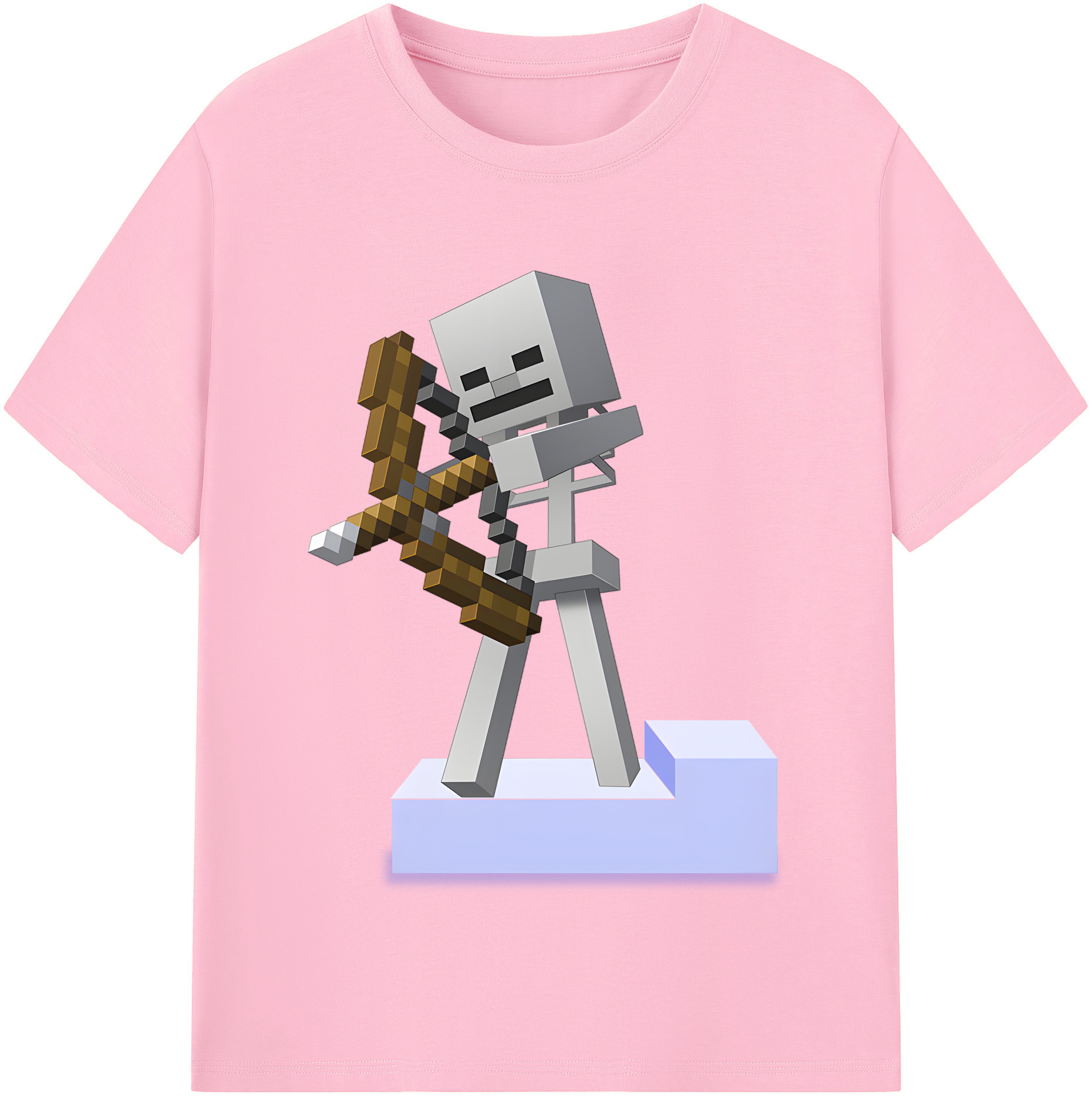 （画像用） マインクラフト ブロックの世界 Minecraft MC Block world 綿100％半袖Tシャツ（フロントプリント）
