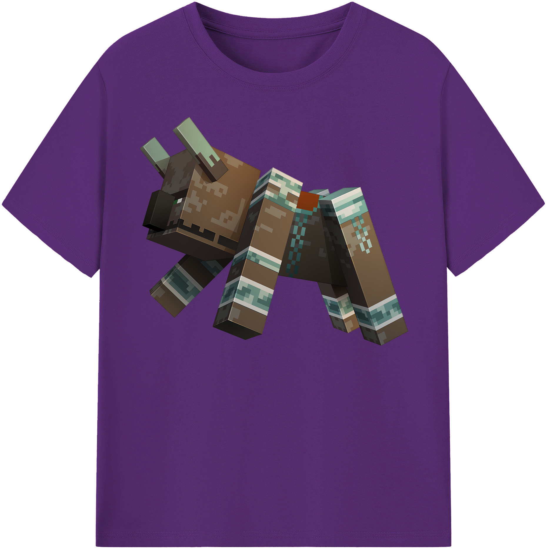 （画像用） マインクラフト ブロックの世界 Minecraft MC Block world 綿100％半袖Tシャツ（フロントプリント）