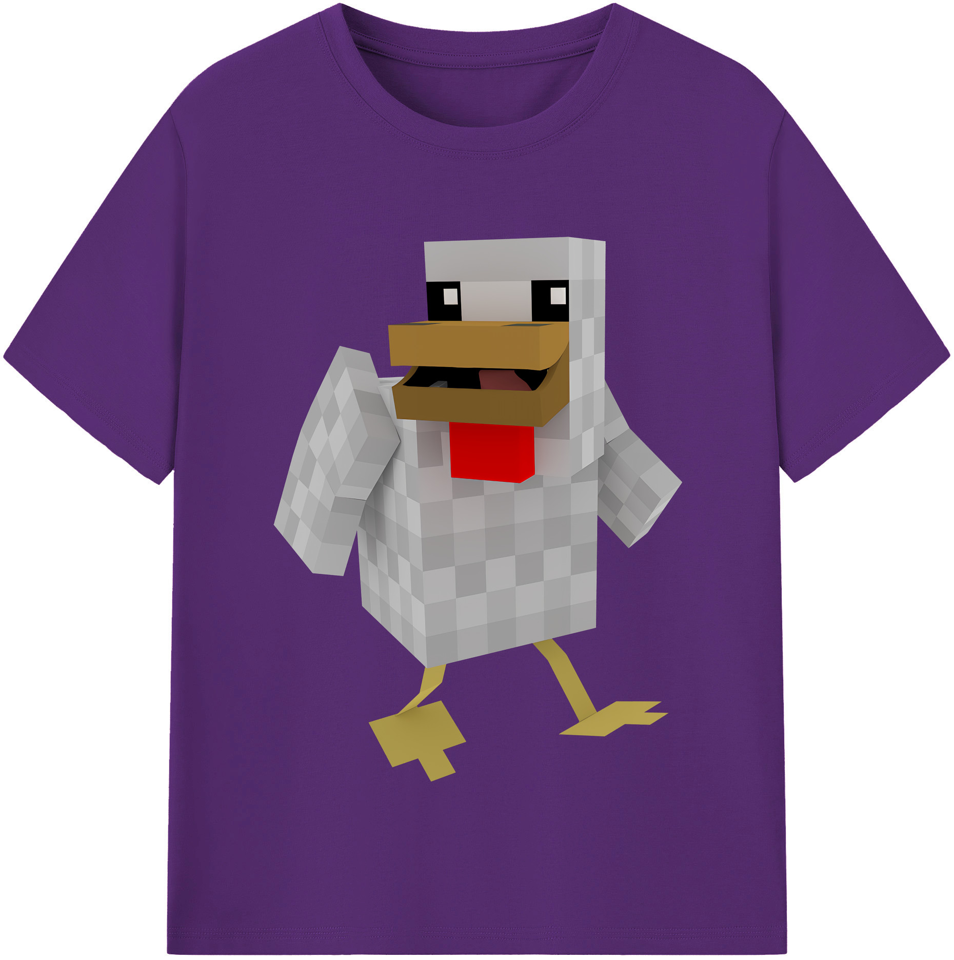 （画像用） マインクラフト ブロックの世界 Minecraft MC Block world 綿100％半袖Tシャツ（フロントプリント）