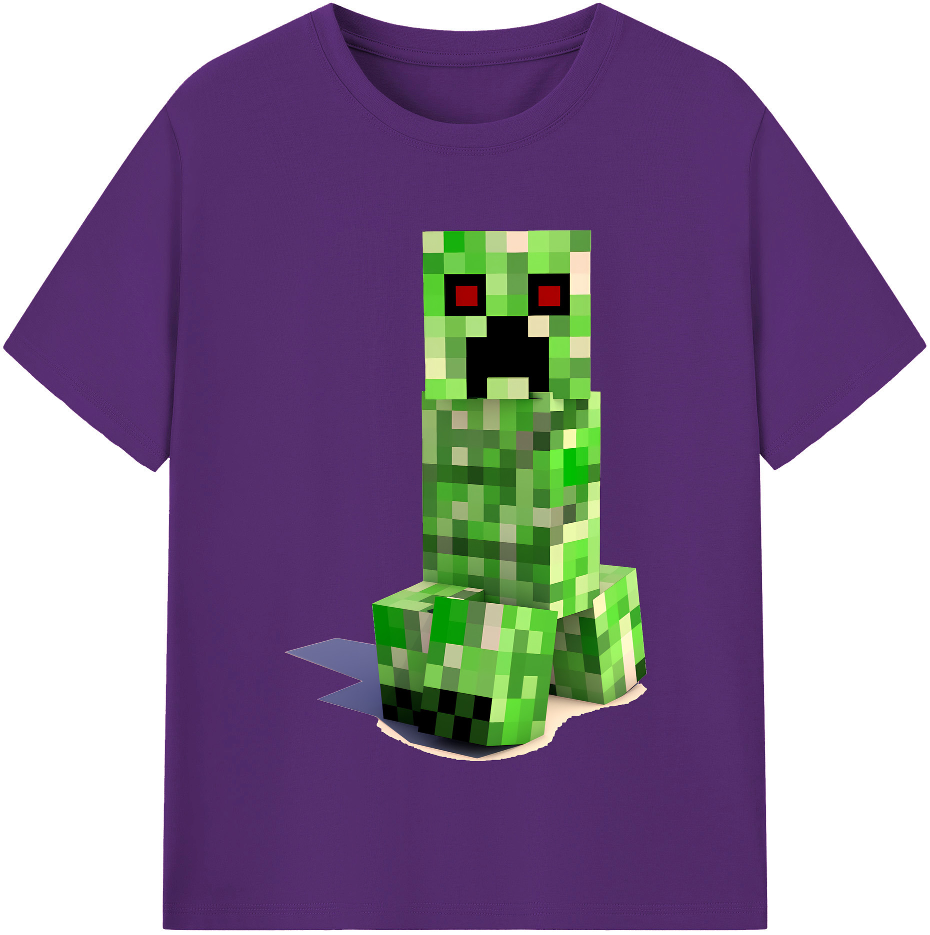 （画像用） マインクラフト ブロックの世界 Minecraft MC Block world 綿100％半袖Tシャツ（フロントプリント）