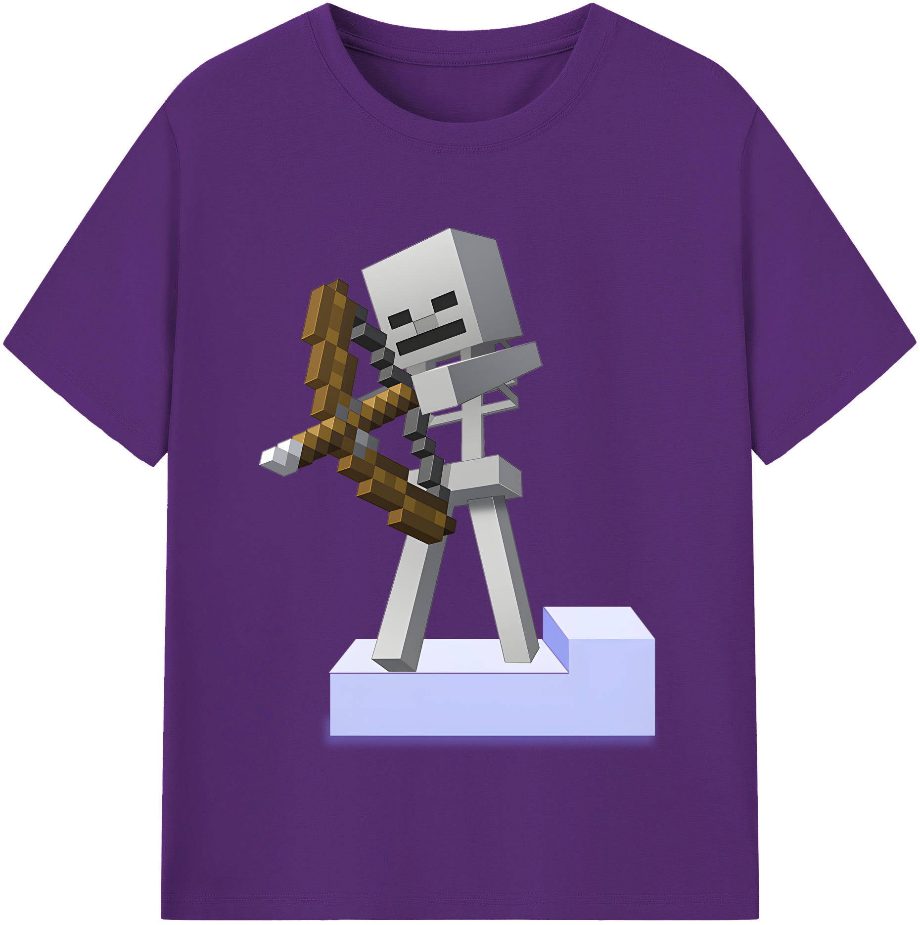 （画像用） マインクラフト ブロックの世界 Minecraft MC Block world 綿100％半袖Tシャツ（フロントプリント）