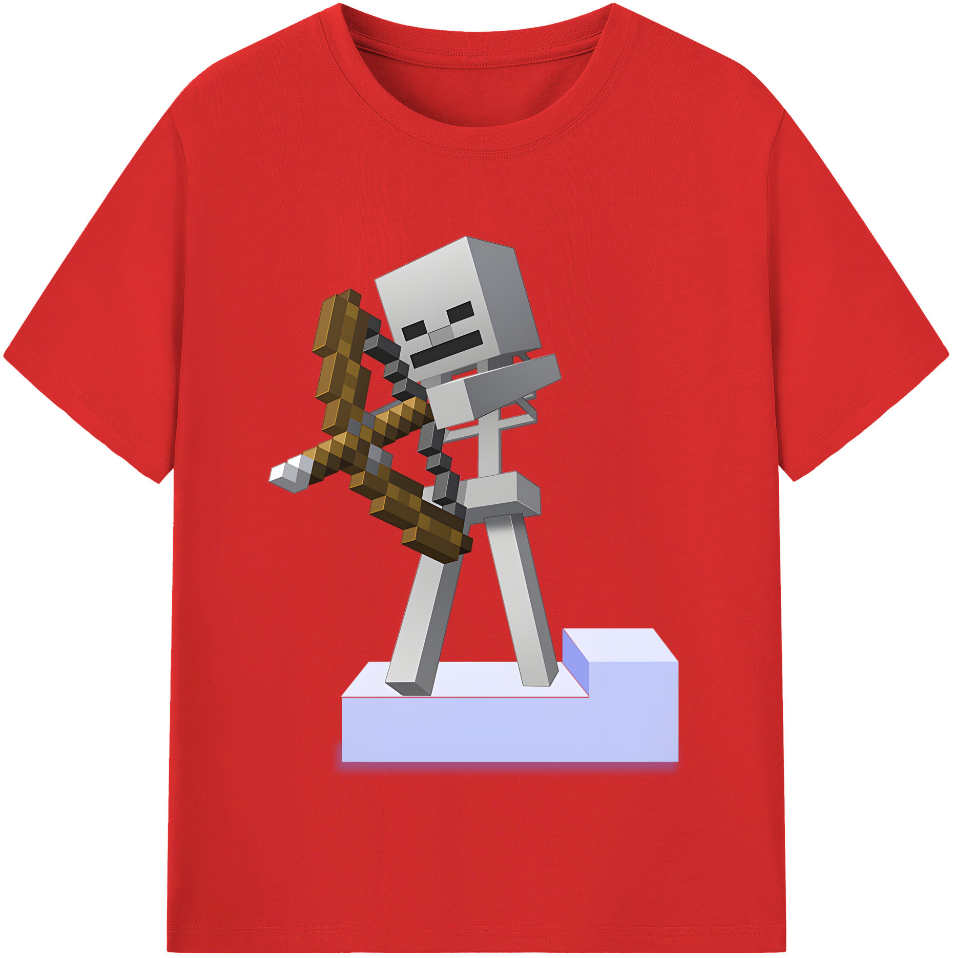（画像用） マインクラフト ブロックの世界 Minecraft MC Block world 綿100％半袖Tシャツ（フロントプリント）
