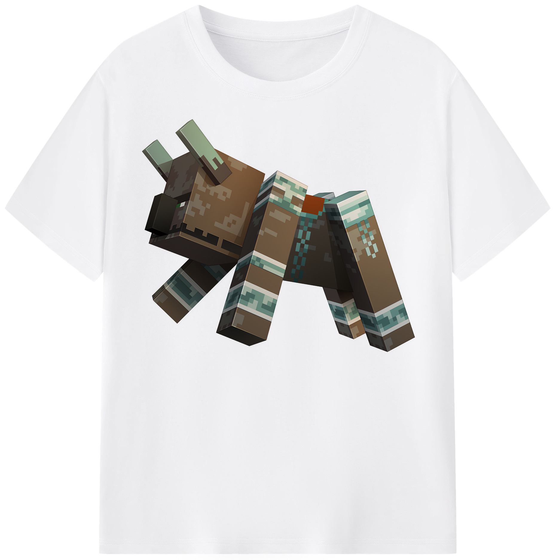 （画像用） マインクラフト ブロックの世界 Minecraft MC Block world 綿100％半袖Tシャツ（フロントプリント）