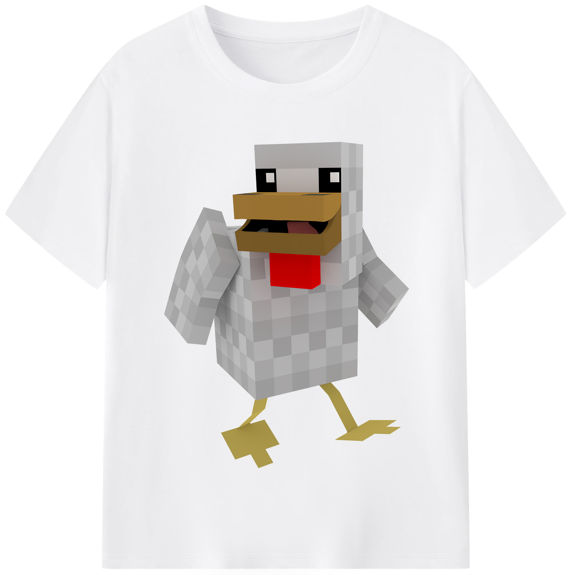 （画像用） マインクラフト ブロックの世界 Minecraft MC Block world 綿100％半袖Tシャツ（フロントプリント）