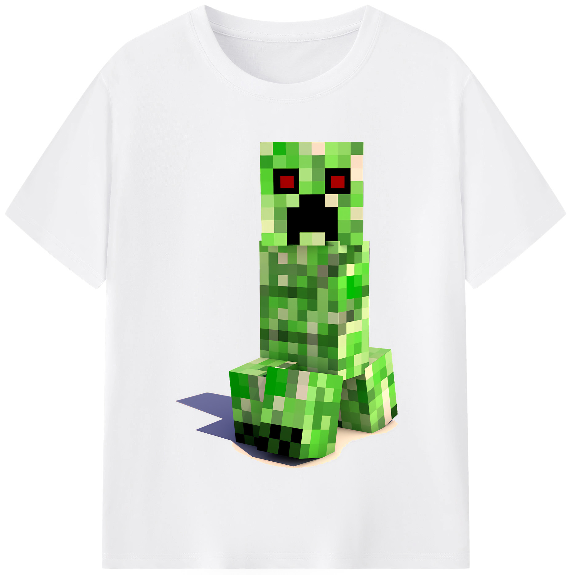 （画像用） マインクラフト ブロックの世界 Minecraft MC Block world 綿100％半袖Tシャツ（フロントプリント）