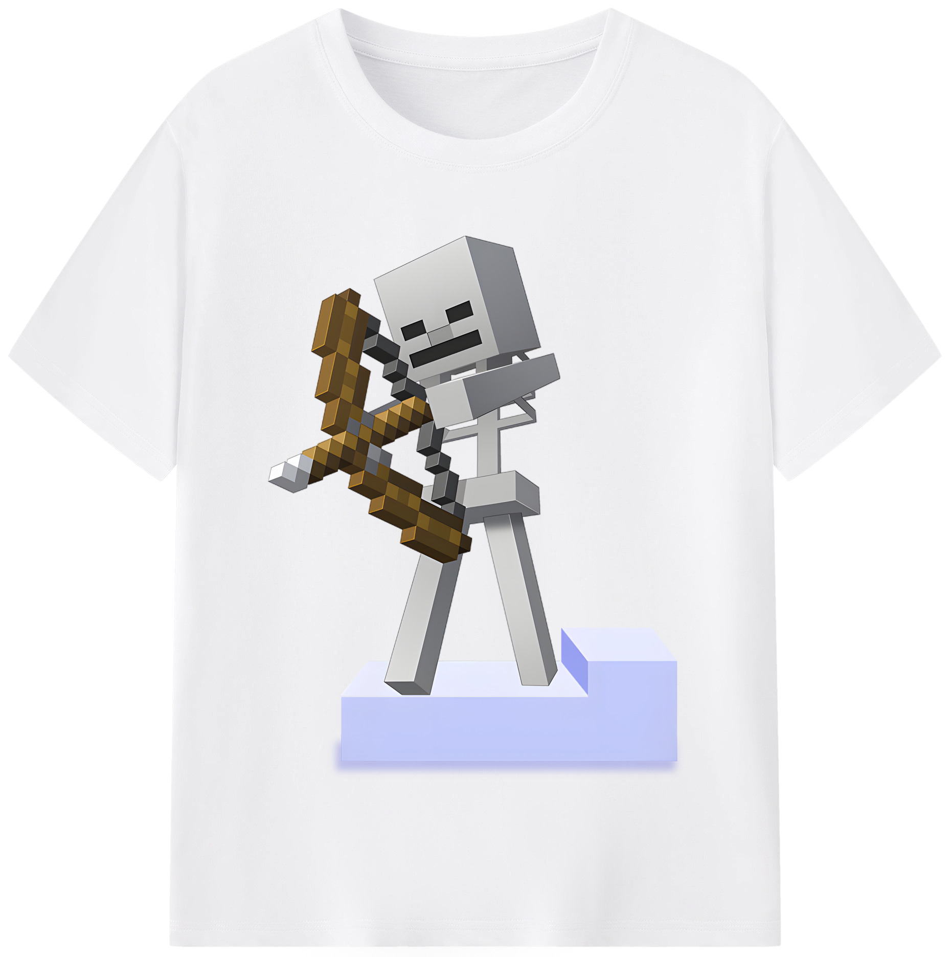 （画像用） マインクラフト ブロックの世界 Minecraft MC Block world 綿100％半袖Tシャツ（フロントプリント）