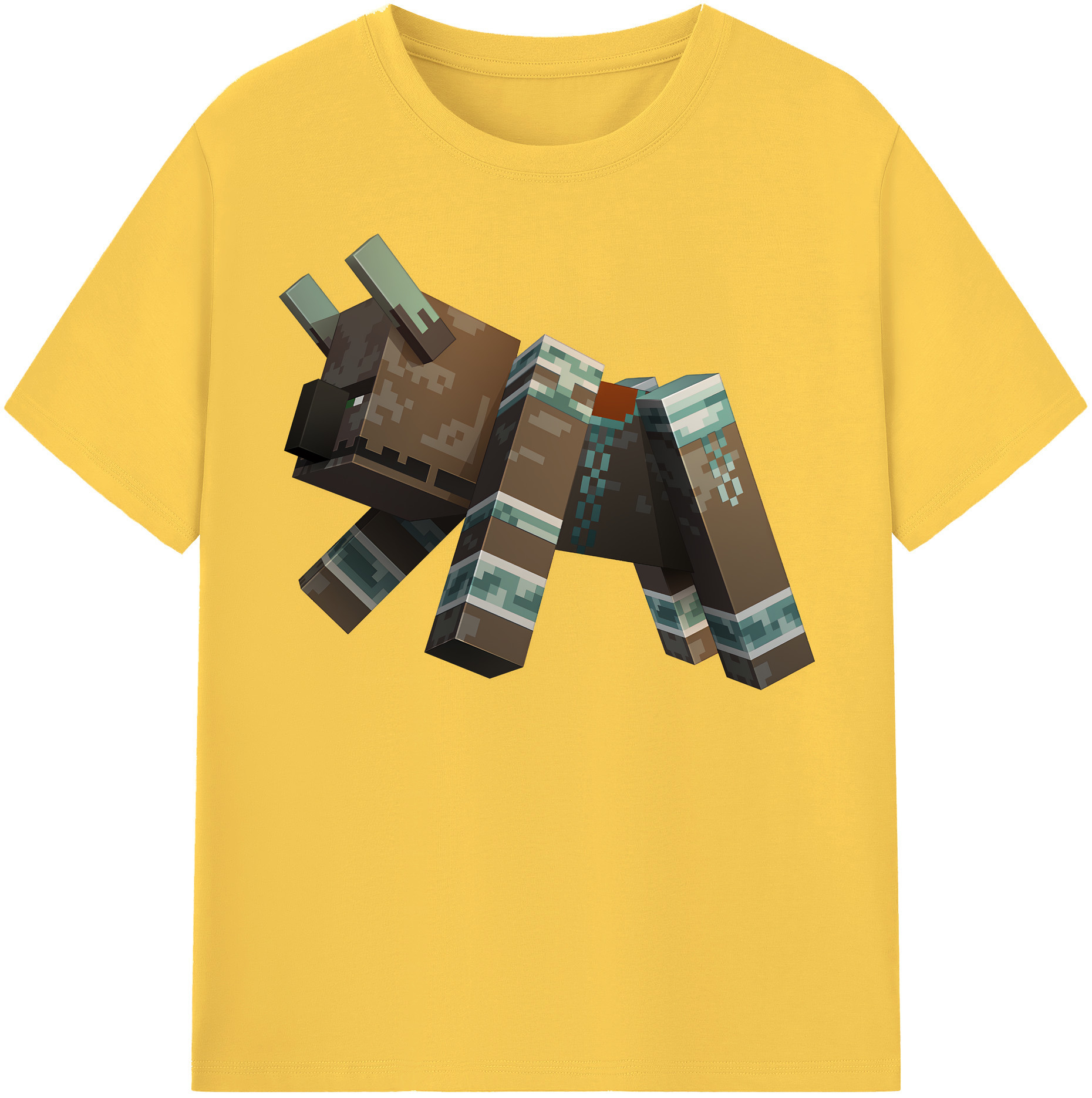 （画像用） マインクラフト ブロックの世界 Minecraft MC Block world 綿100％半袖Tシャツ（フロントプリント）