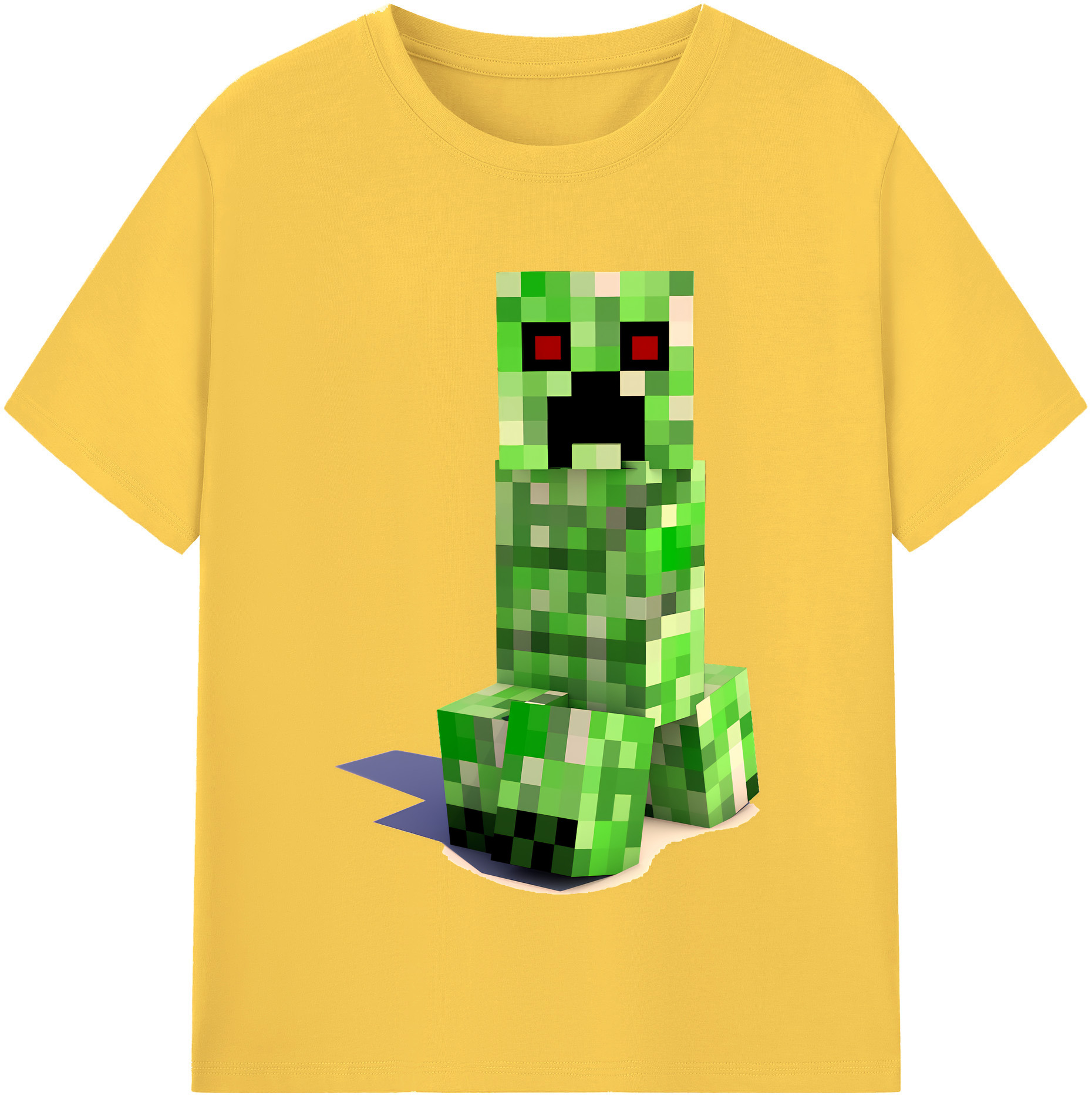 （画像用） マインクラフト ブロックの世界 Minecraft MC Block world 綿100％半袖Tシャツ（フロントプリント）