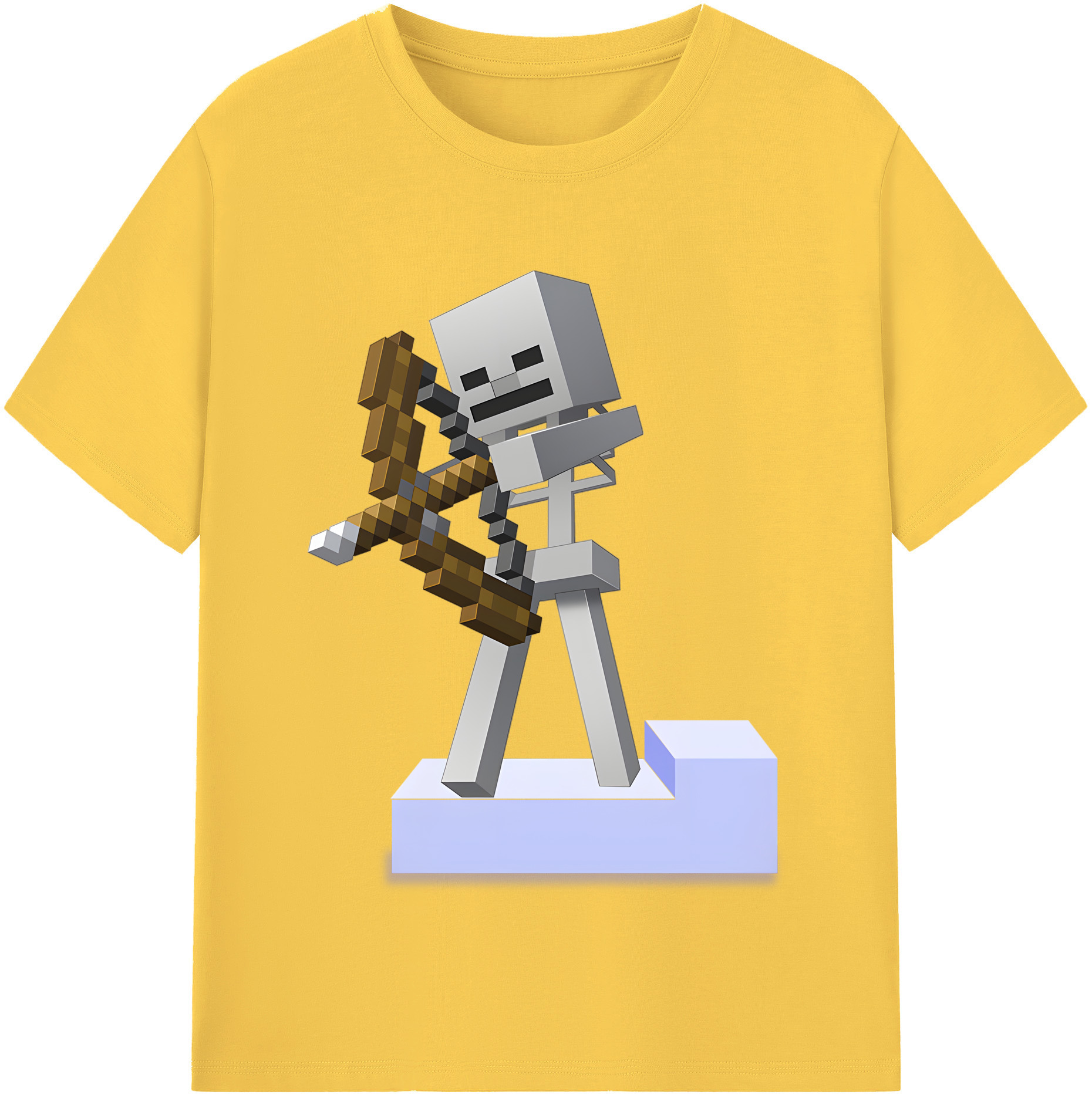 （画像用） マインクラフト ブロックの世界 Minecraft MC Block world 綿100％半袖Tシャツ（フロントプリント）