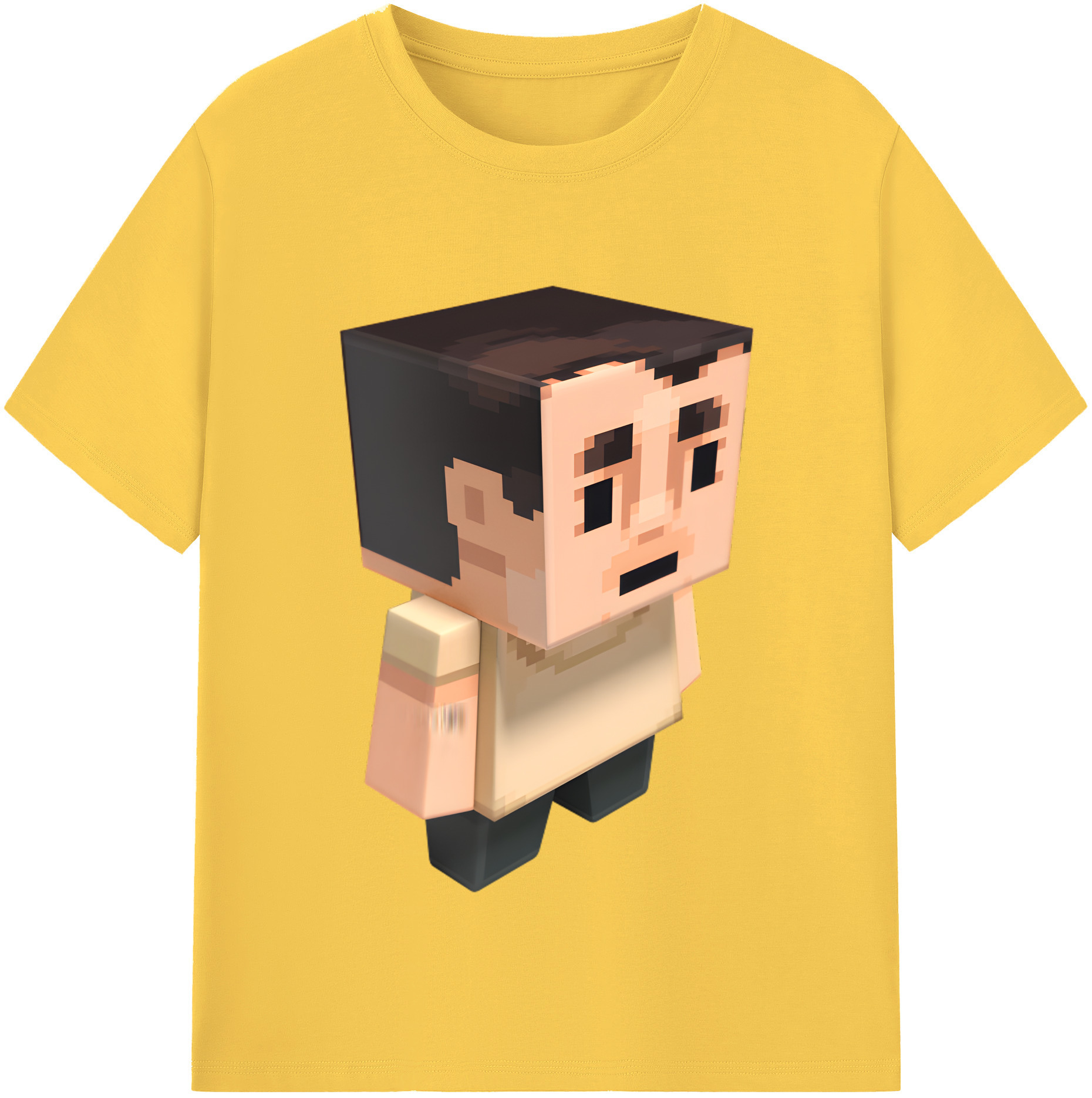 （画像用） マインクラフト ブロックの世界 Minecraft MC Block world 綿100％半袖Tシャツ（フロントプリント）