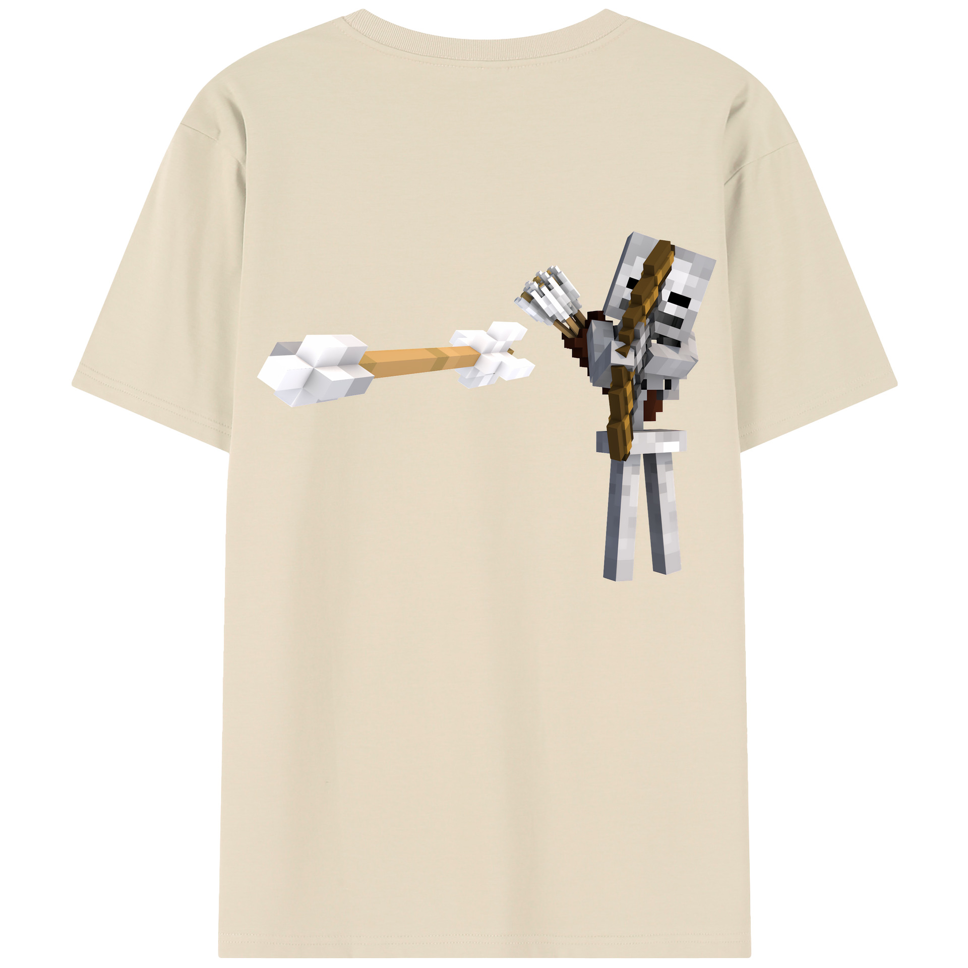 （画像用） マインクラフト ブロックの世界 Minecraft MC Block world 綿100％半袖Tシャツ（背面プリント）