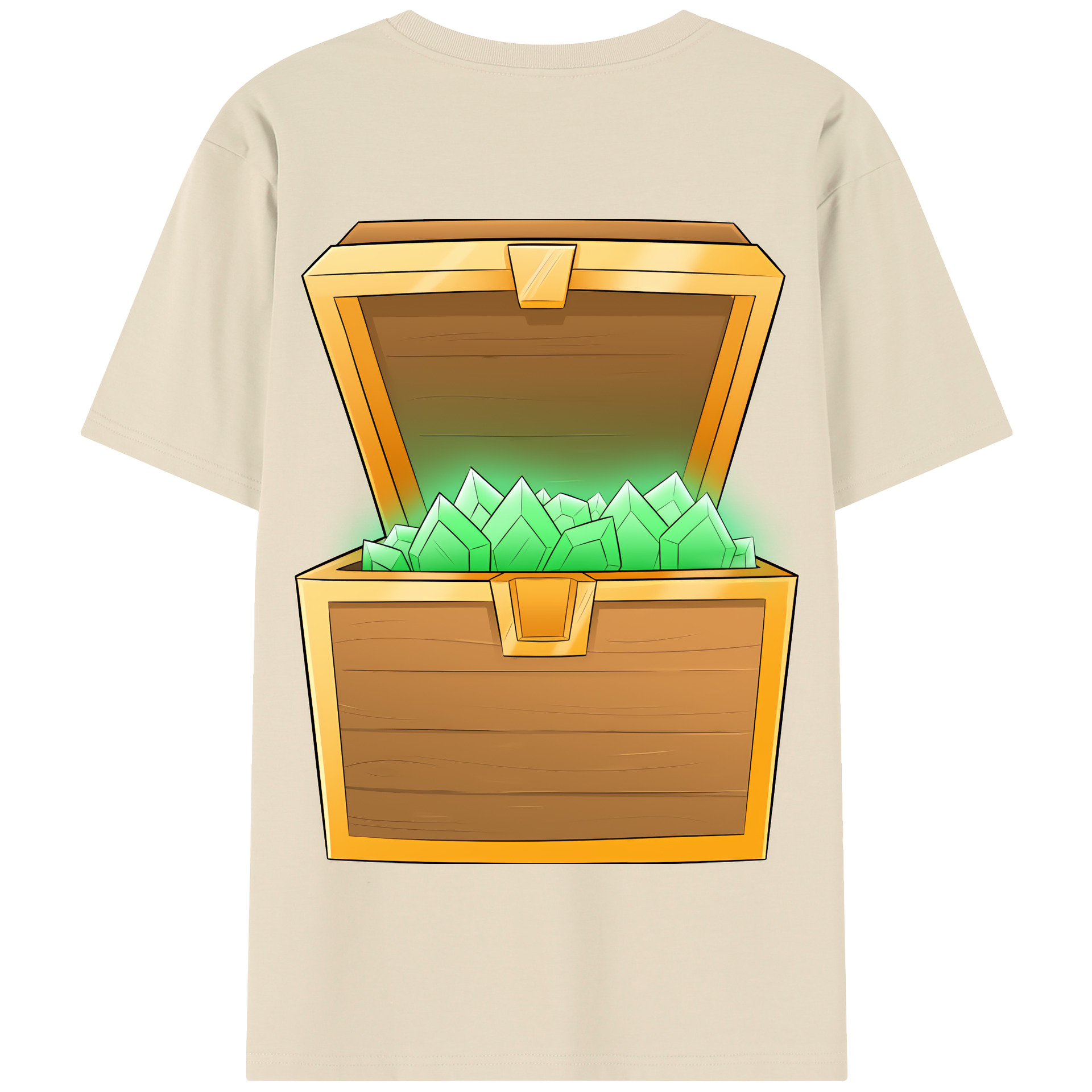 （画像用） マインクラフト ブロックの世界 Minecraft MC Block world 綿100％半袖Tシャツ（背面プリント）