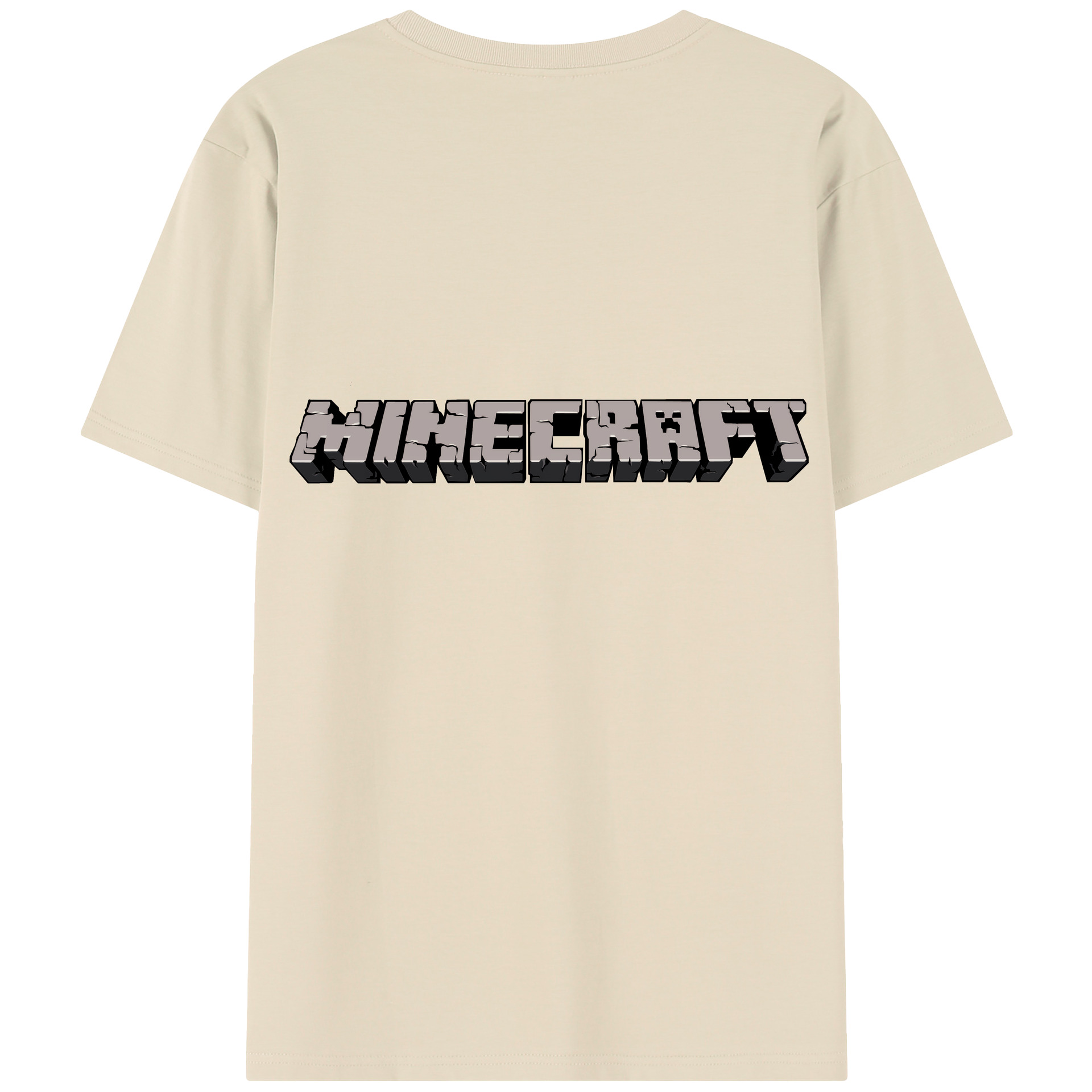 （画像用） マインクラフト ブロックの世界 Minecraft MC Block world 綿100％半袖Tシャツ（背面プリント）