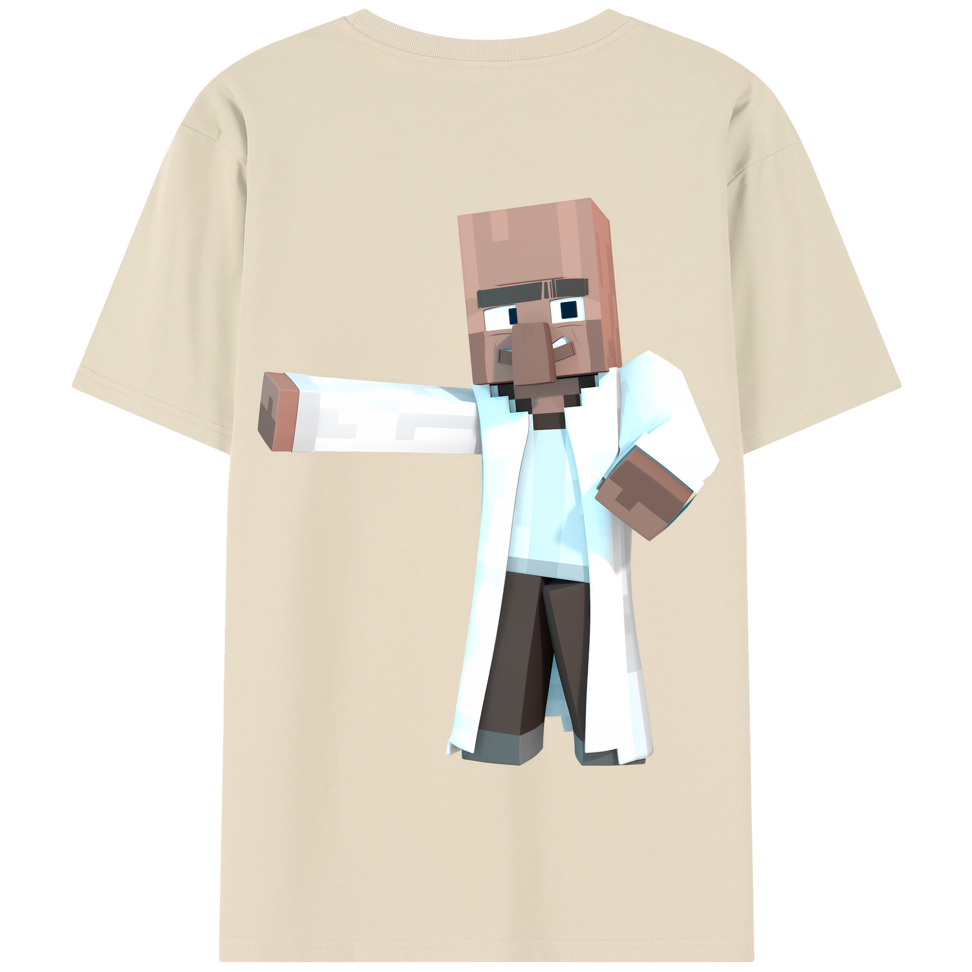 （画像用） マインクラフト ブロックの世界 Minecraft MC Block world 綿100％半袖Tシャツ（背面プリント）