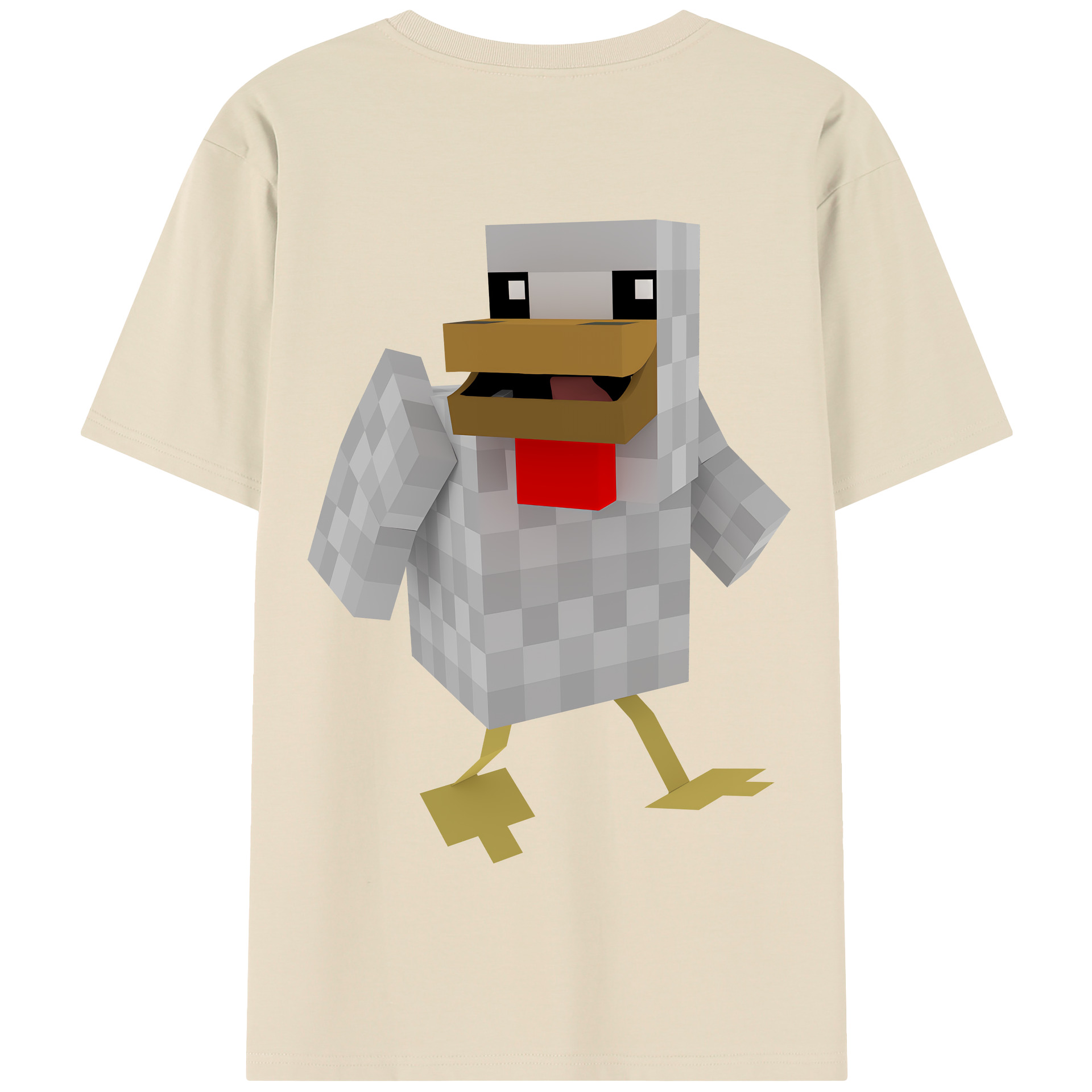 （画像用） マインクラフト ブロックの世界 Minecraft MC Block world 綿100％半袖Tシャツ（背面プリント）