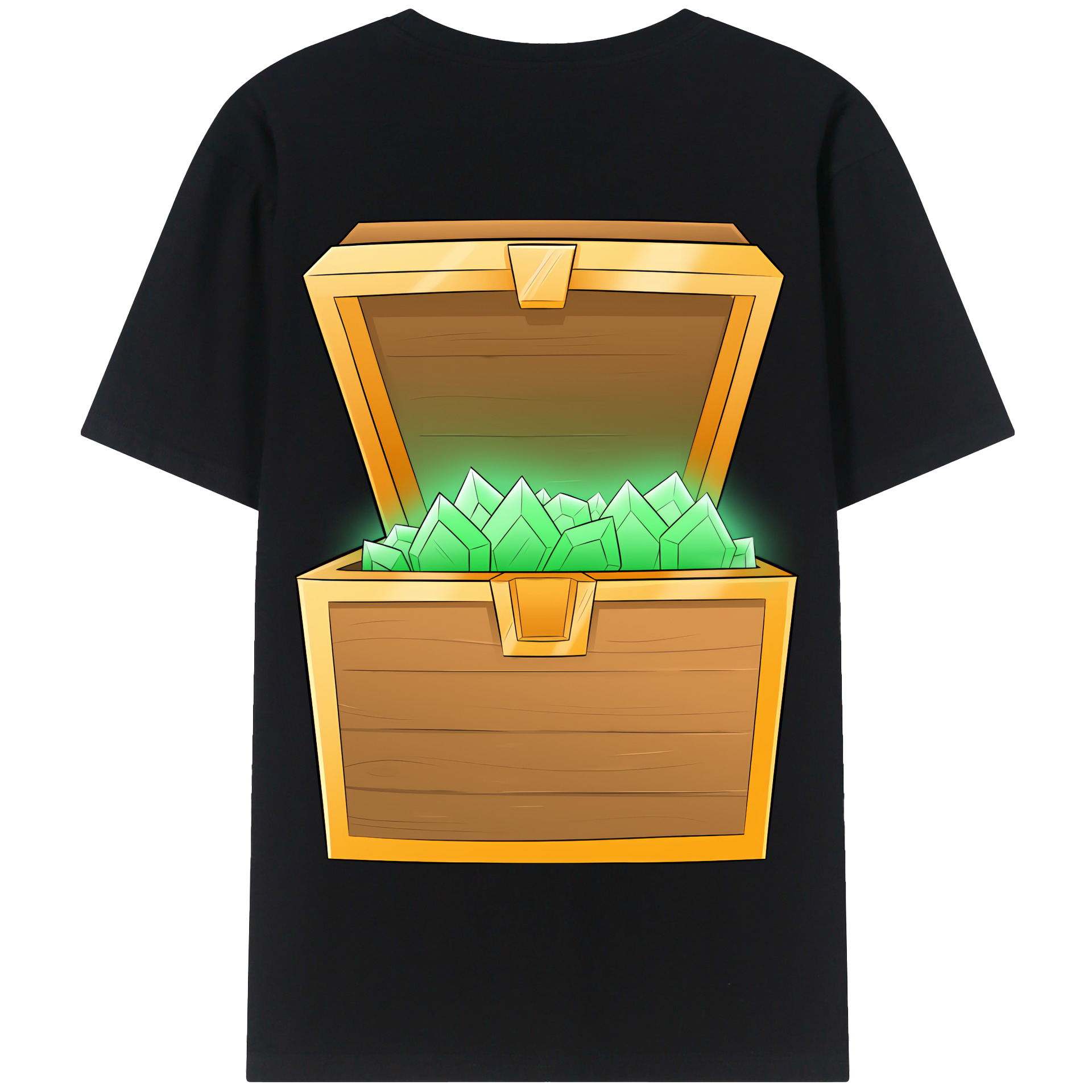 （画像用） マインクラフト ブロックの世界 Minecraft MC Block world 綿100％半袖Tシャツ（背面プリント）