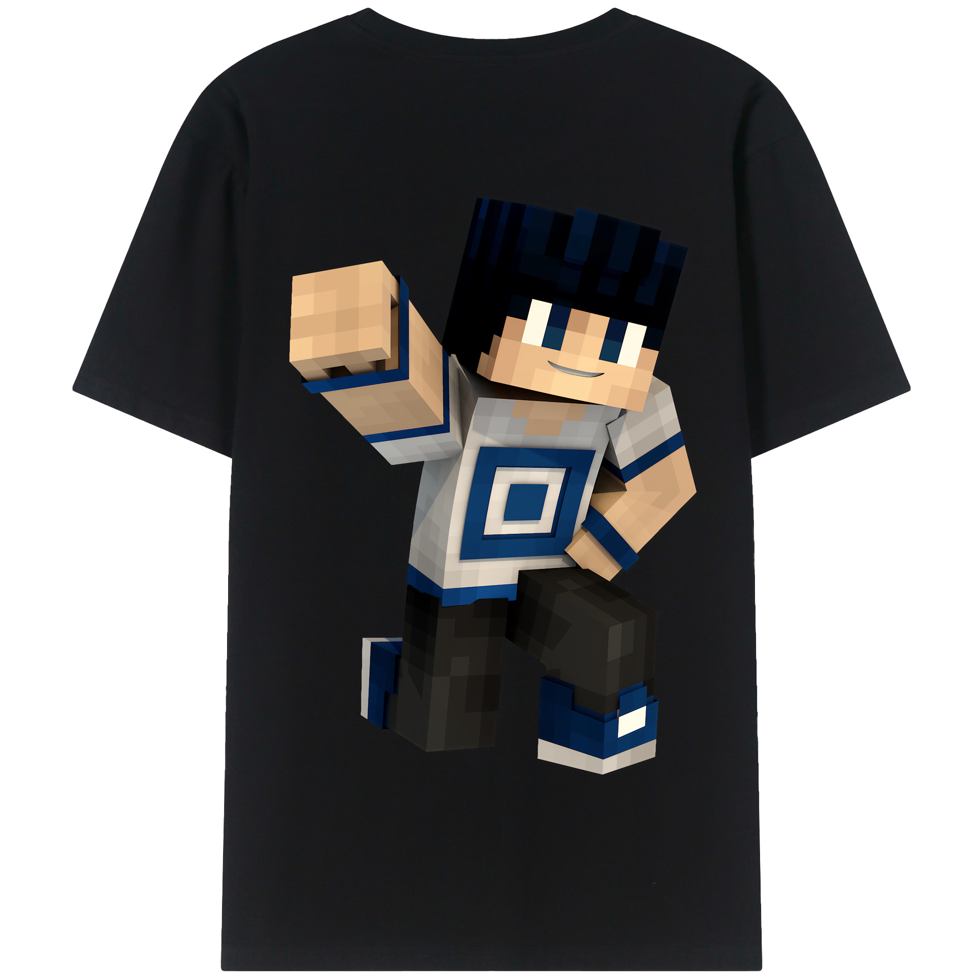 （画像用） マインクラフト ブロックの世界 Minecraft MC Block world 綿100％半袖Tシャツ（背面プリント）