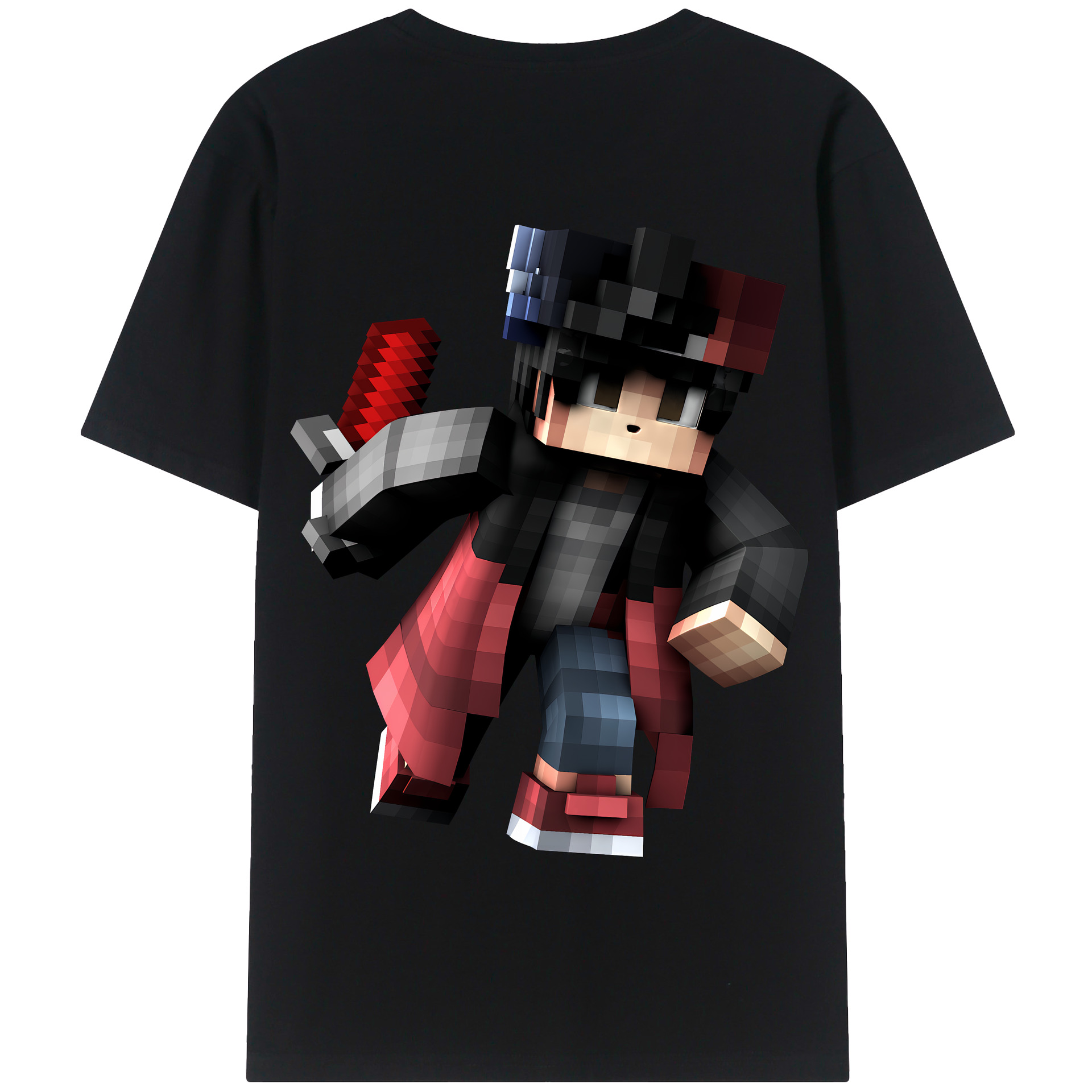 （画像用） マインクラフト ブロックの世界 Minecraft MC Block world 綿100％半袖Tシャツ（背面プリント）