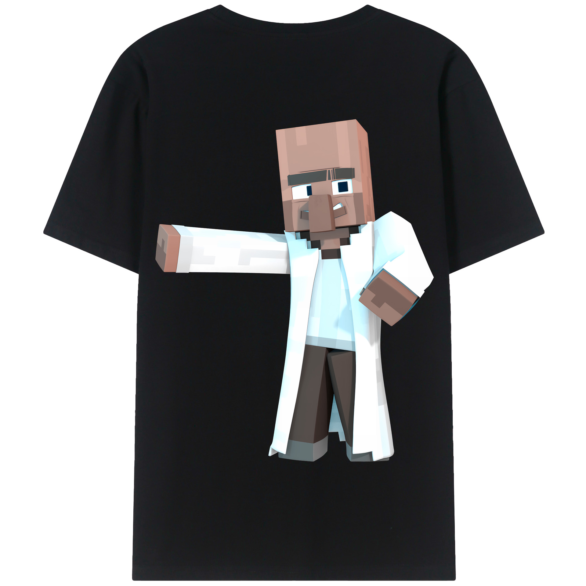 （画像用） マインクラフト ブロックの世界 Minecraft MC Block world 綿100％半袖Tシャツ（背面プリント）