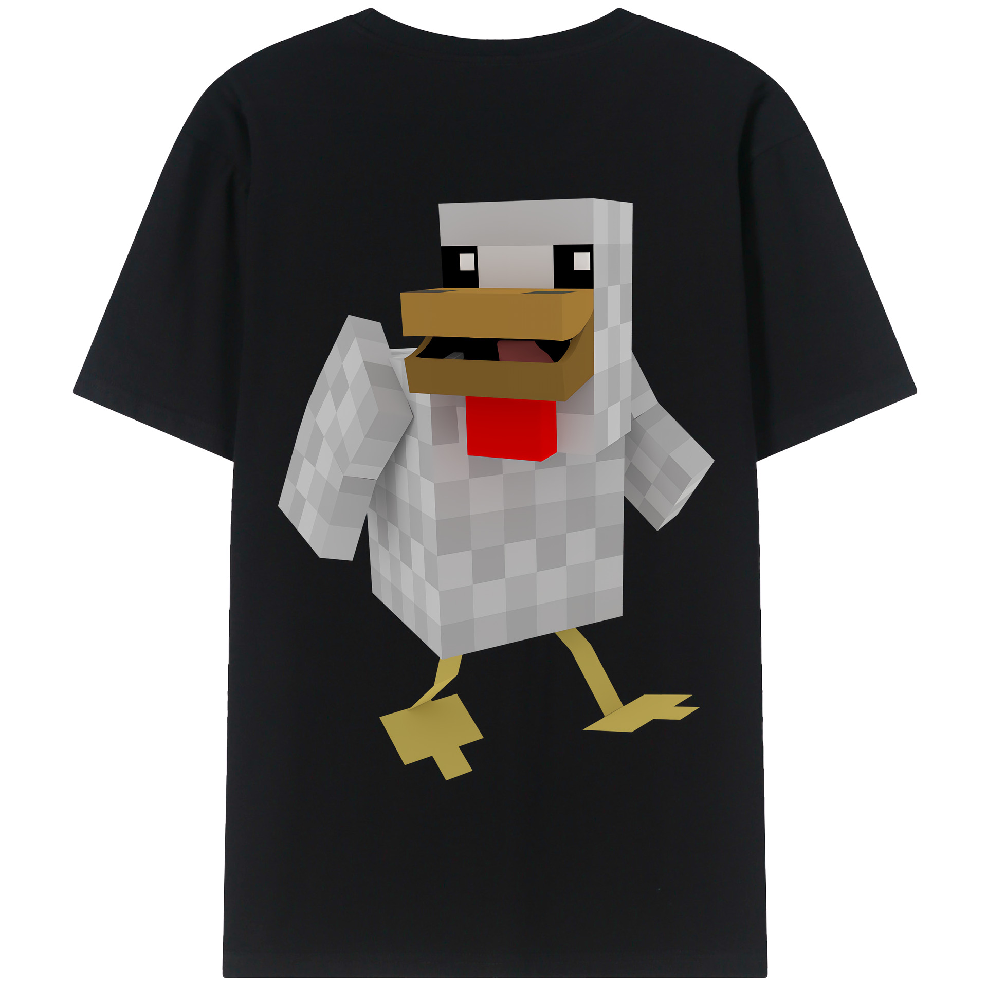 （画像用） マインクラフト ブロックの世界 Minecraft MC Block world 綿100％半袖Tシャツ（背面プリント）
