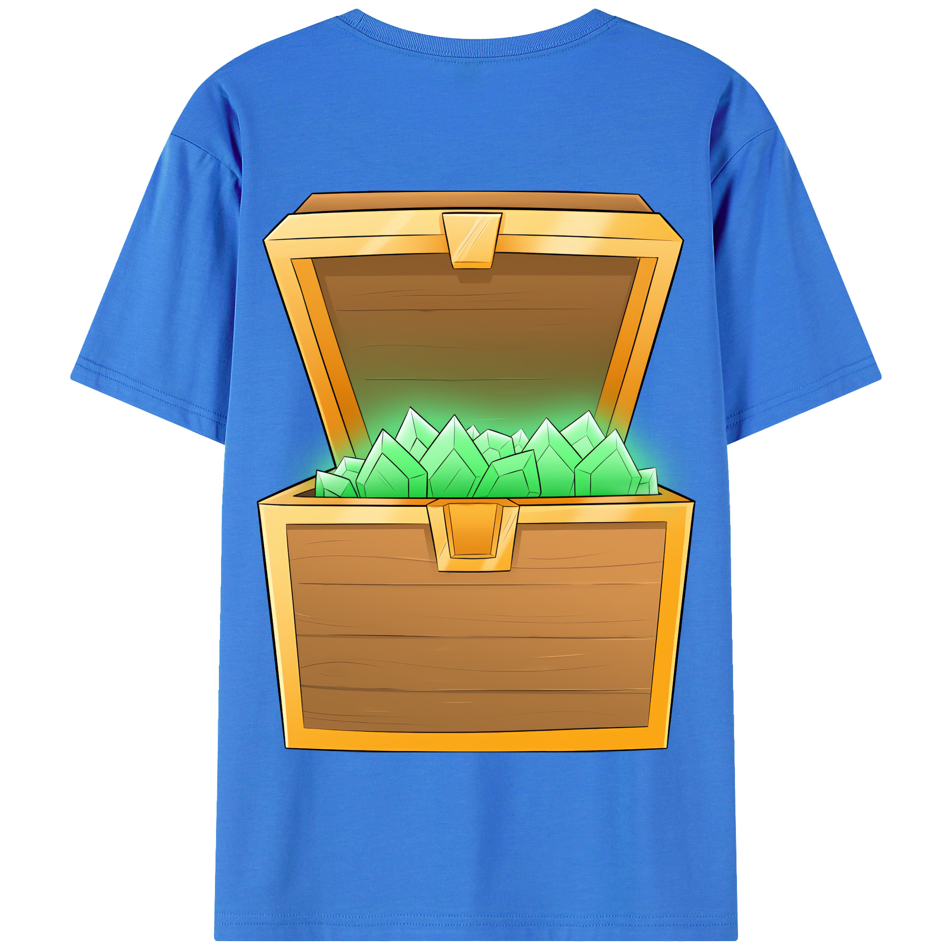 （画像用） マインクラフト ブロックの世界 Minecraft MC Block world 綿100％半袖Tシャツ（背面プリント）