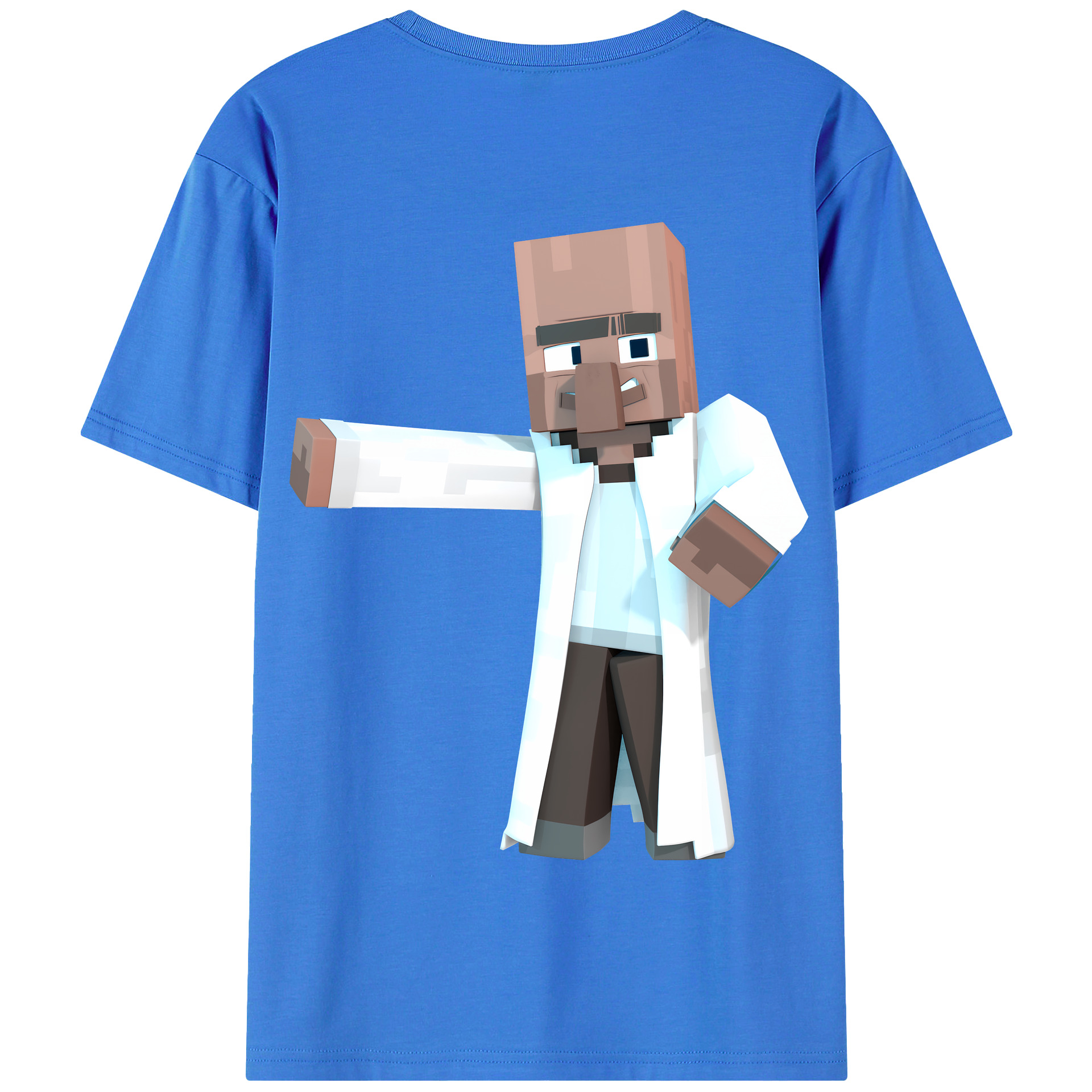 （画像用） マインクラフト ブロックの世界 Minecraft MC Block world 綿100％半袖Tシャツ（背面プリント）