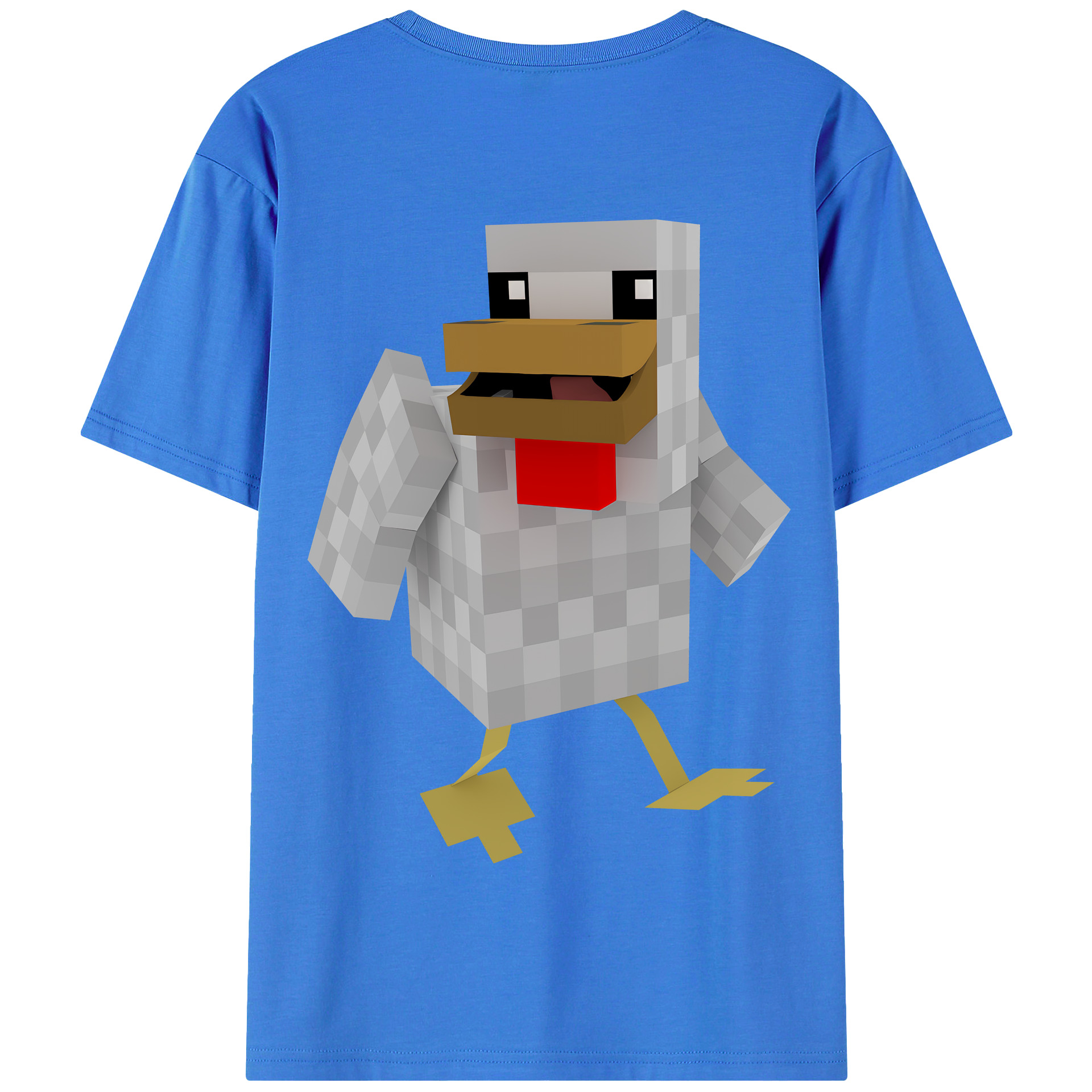 （画像用） マインクラフト ブロックの世界 Minecraft MC Block world 綿100％半袖Tシャツ（背面プリント）