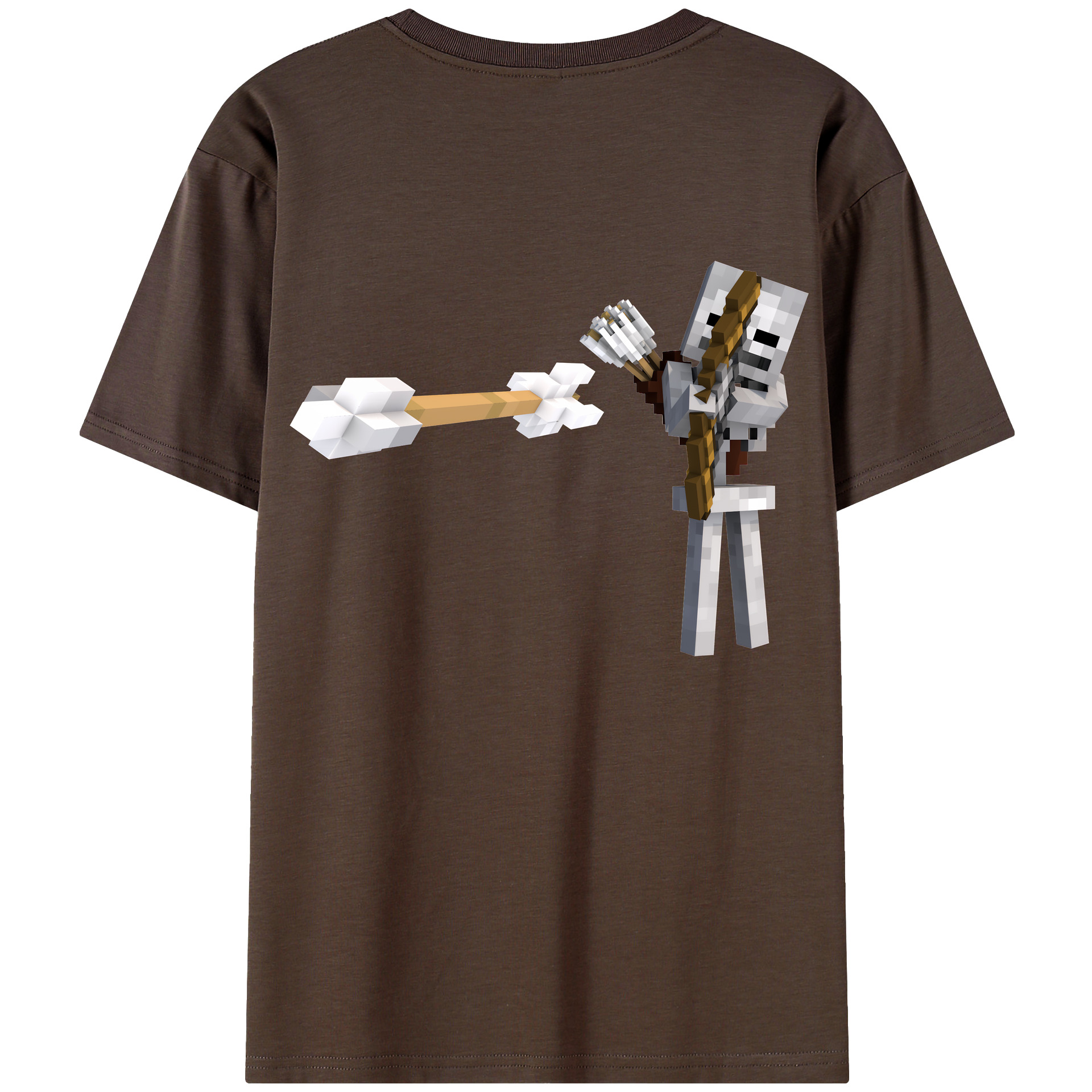 （画像用） マインクラフト ブロックの世界 Minecraft MC Block world 綿100％半袖Tシャツ（背面プリント）