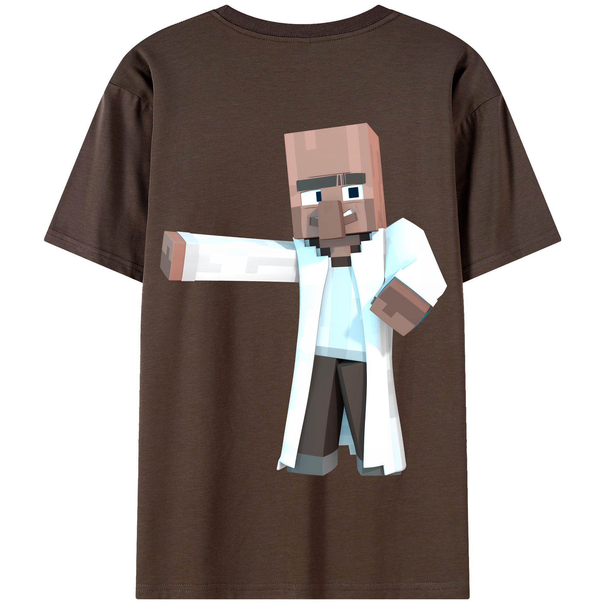 （画像用） マインクラフト ブロックの世界 Minecraft MC Block world 綿100％半袖Tシャツ（背面プリント）