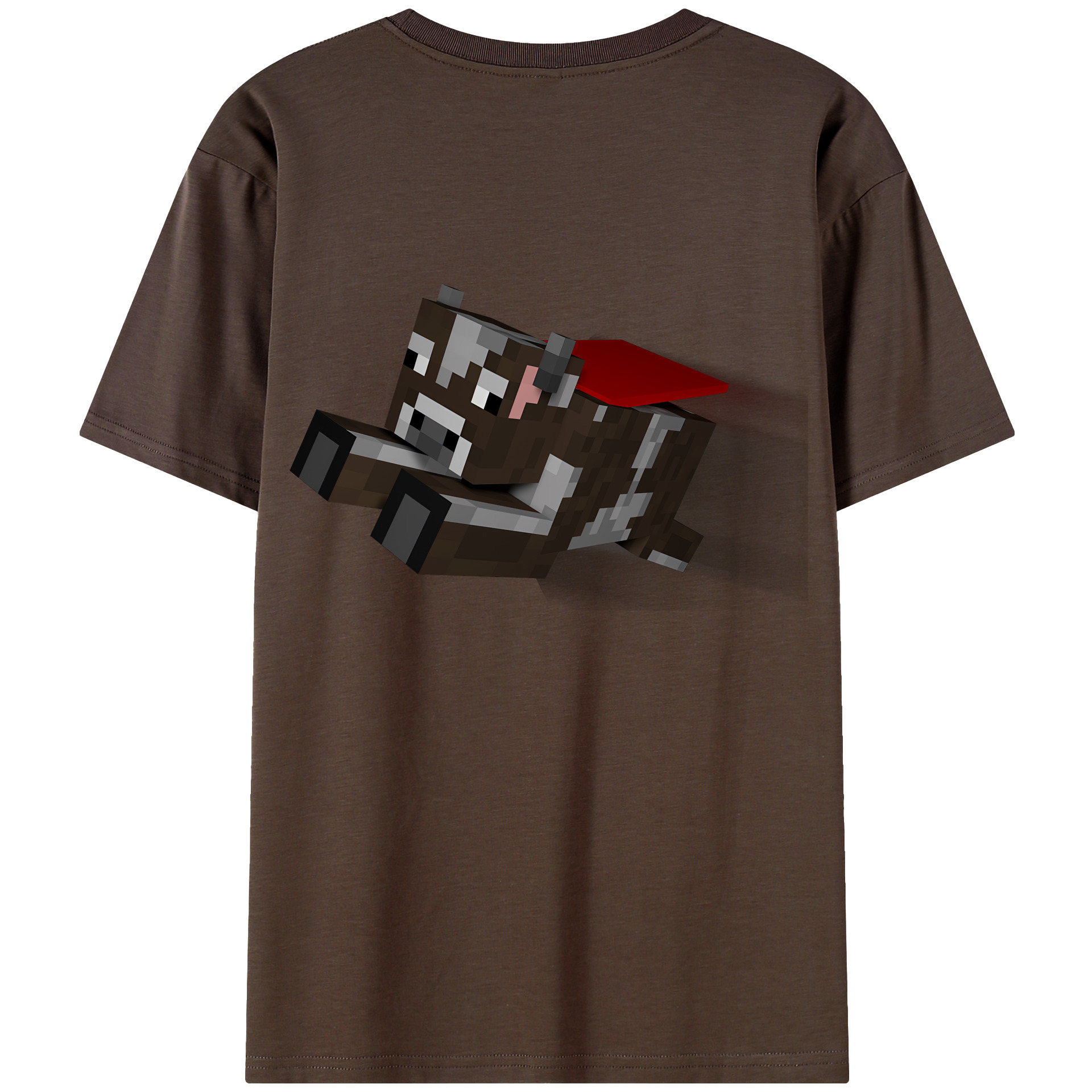 （画像用） マインクラフト ブロックの世界 Minecraft MC Block world 綿100％半袖Tシャツ（背面プリント）
