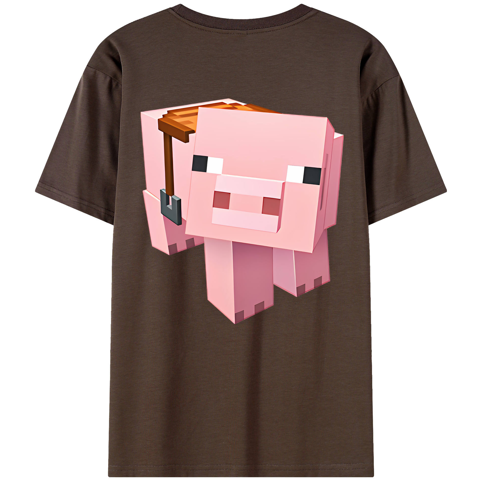 （画像用） マインクラフト ブロックの世界 Minecraft MC Block world 綿100％半袖Tシャツ（背面プリント）