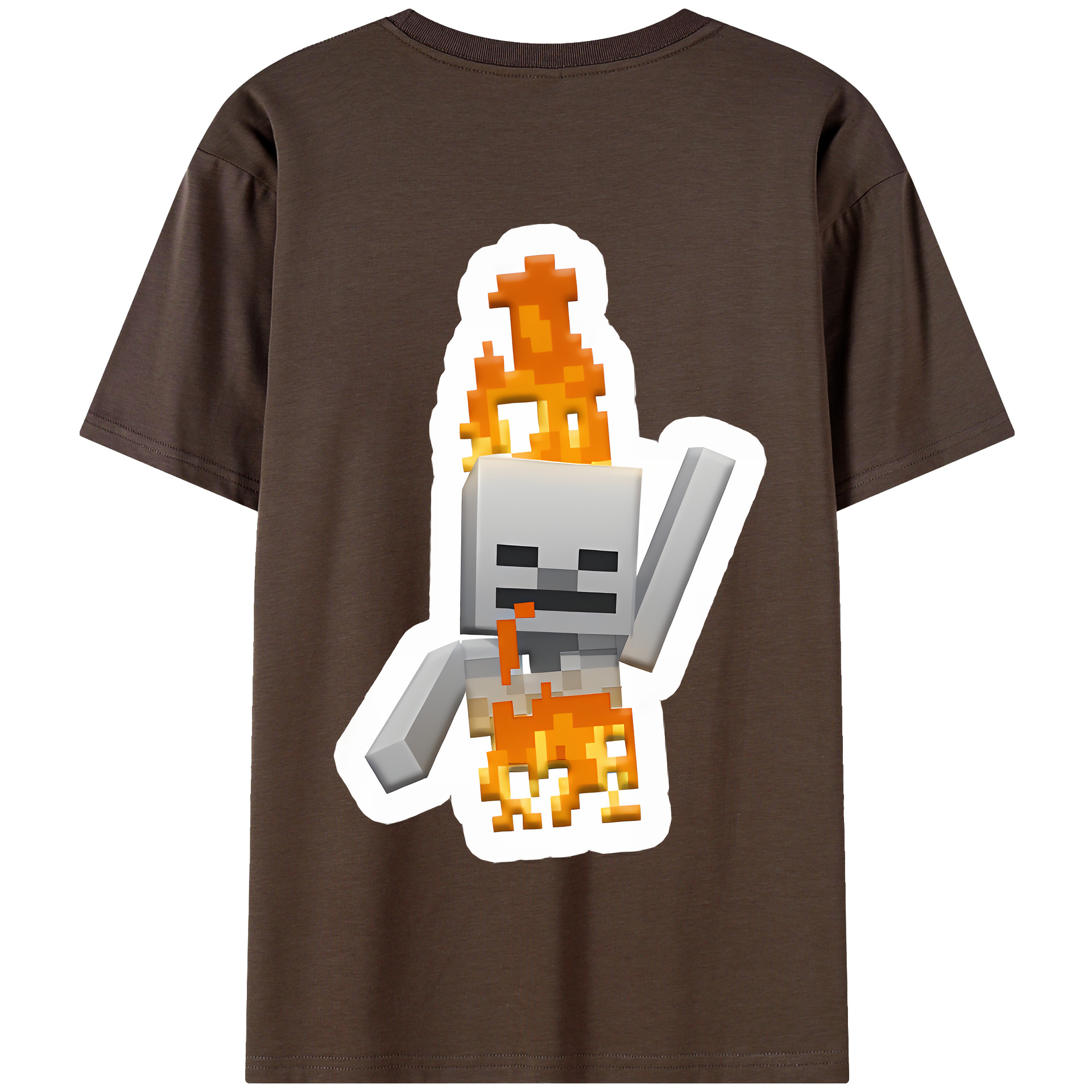 （画像用） マインクラフト ブロックの世界 Minecraft MC Block world 綿100％半袖Tシャツ（背面プリント）