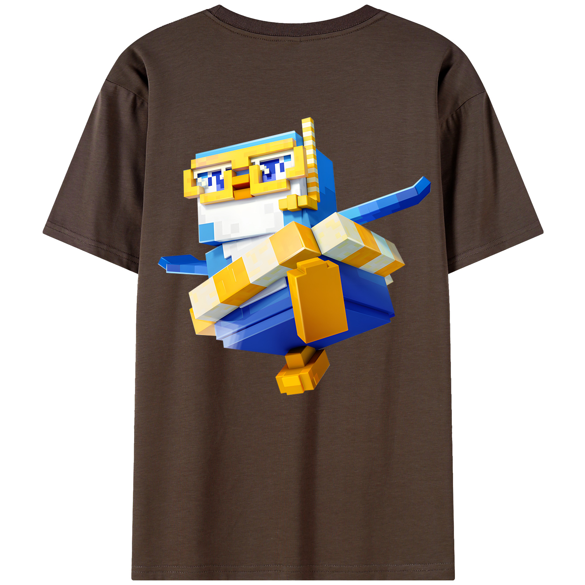 （画像用） マインクラフト ブロックの世界 Minecraft MC Block world 綿100％半袖Tシャツ（背面プリント）