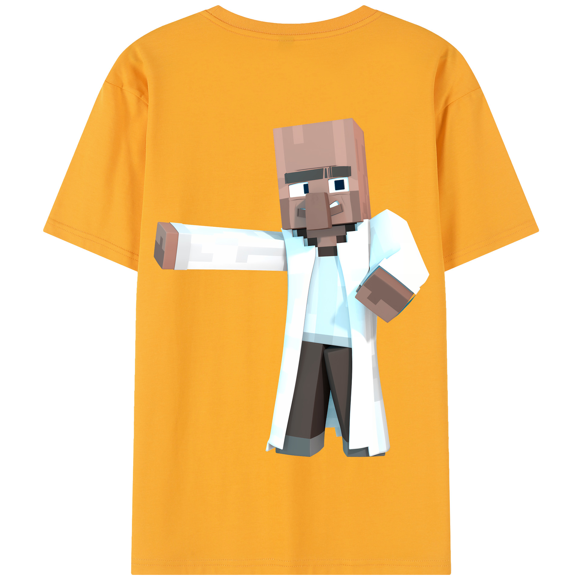 （画像用） マインクラフト ブロックの世界 Minecraft MC Block world 綿100％半袖Tシャツ（背面プリント）