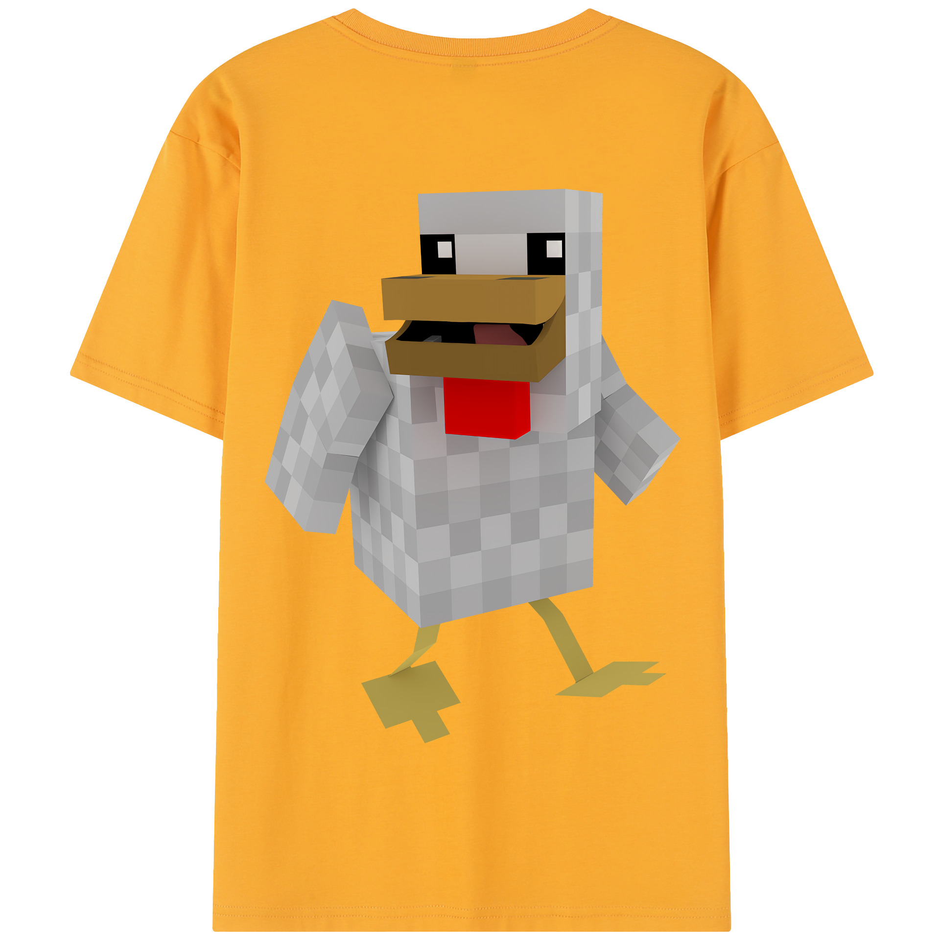 （画像用） マインクラフト ブロックの世界 Minecraft MC Block world 綿100％半袖Tシャツ（背面プリント）