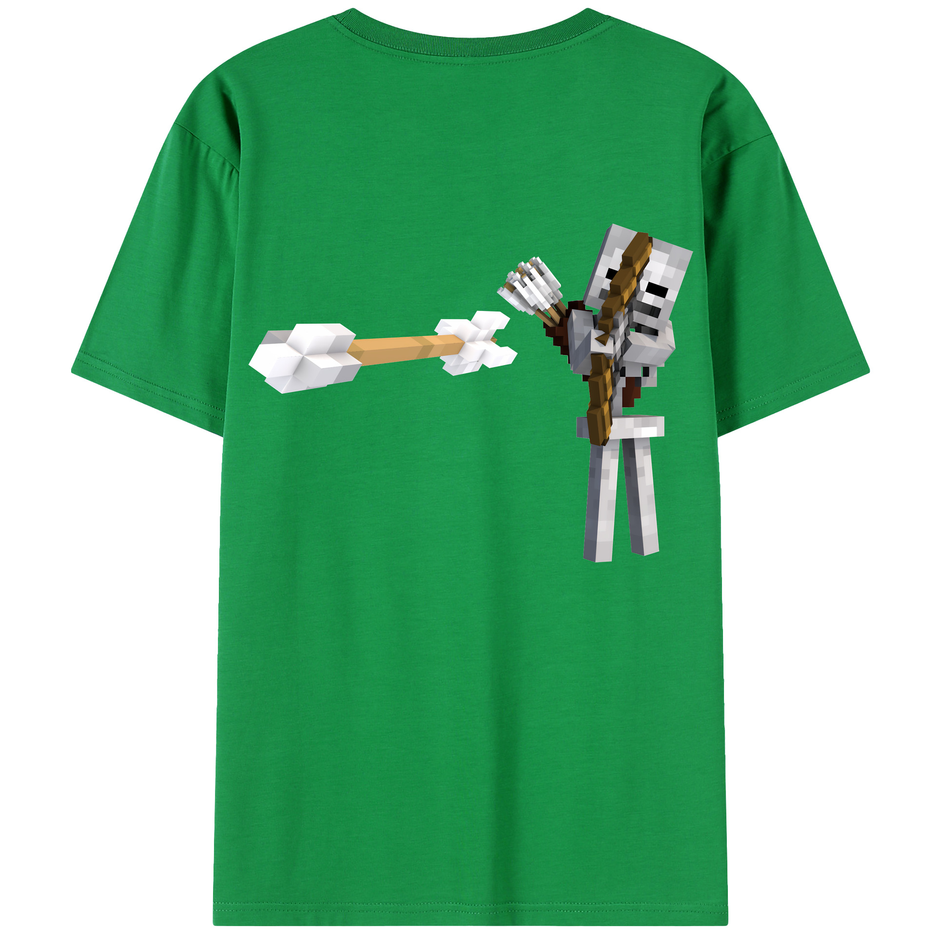 （画像用） マインクラフト ブロックの世界 Minecraft MC Block world 綿100％半袖Tシャツ（背面プリント）