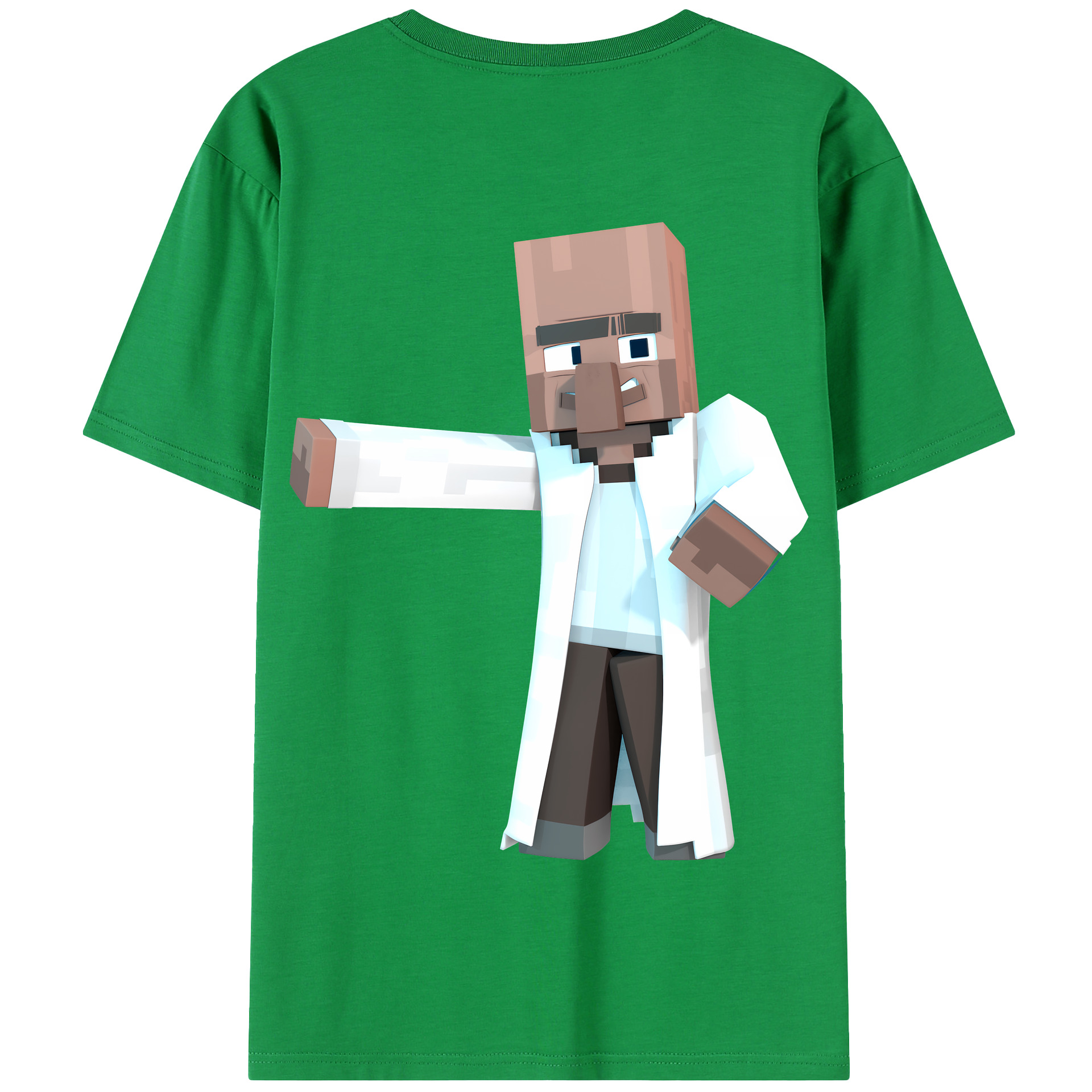 （画像用） マインクラフト ブロックの世界 Minecraft MC Block world 綿100％半袖Tシャツ（背面プリント）