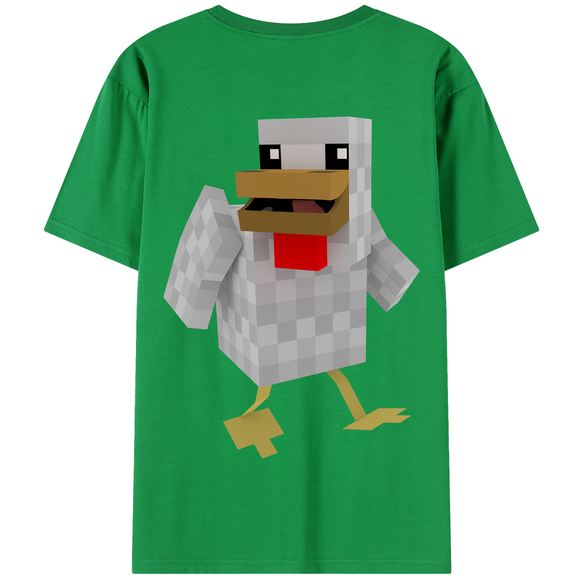 （画像用） マインクラフト ブロックの世界 Minecraft MC Block world 綿100％半袖Tシャツ（背面プリント）
