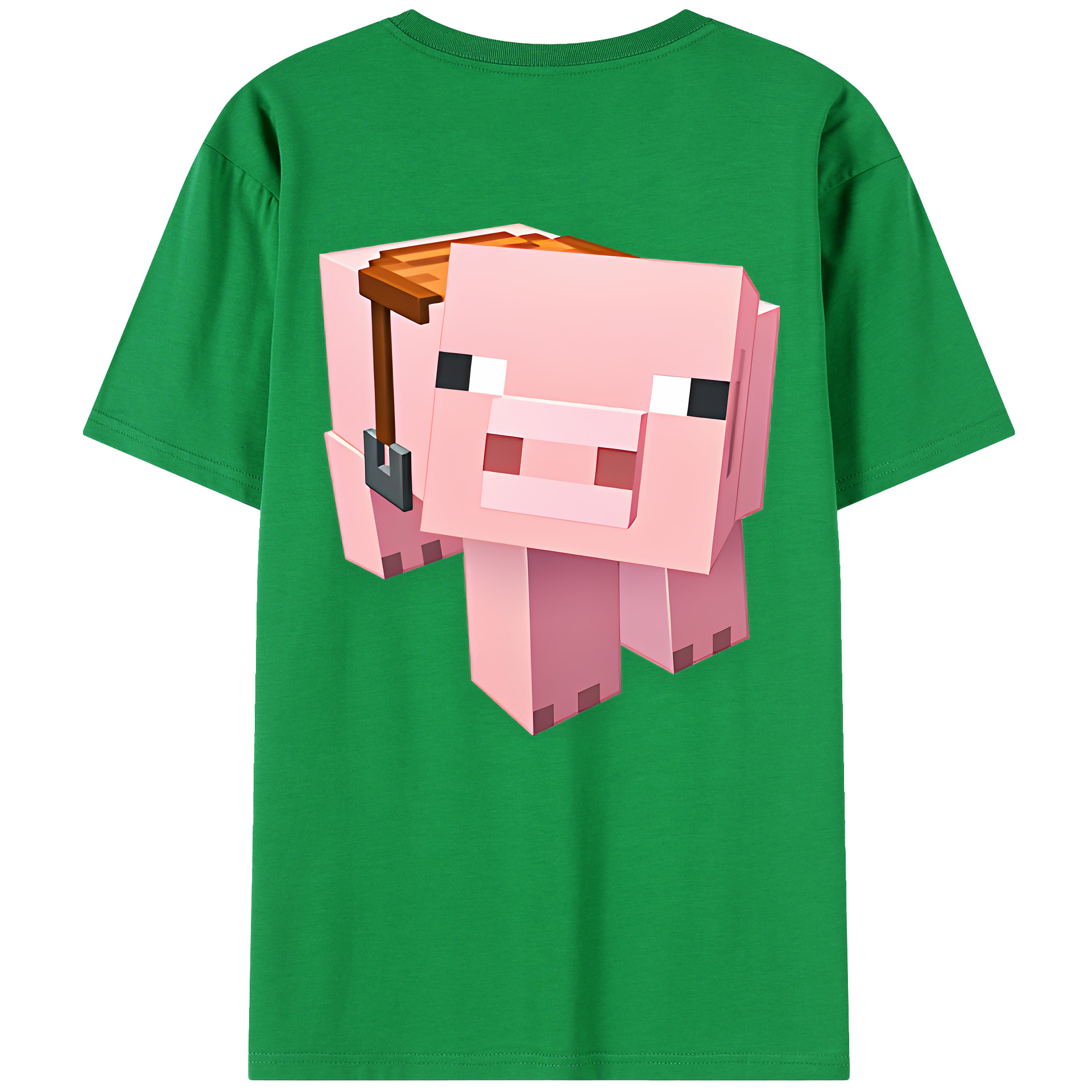 （画像用） マインクラフト ブロックの世界 Minecraft MC Block world 綿100％半袖Tシャツ（背面プリント）