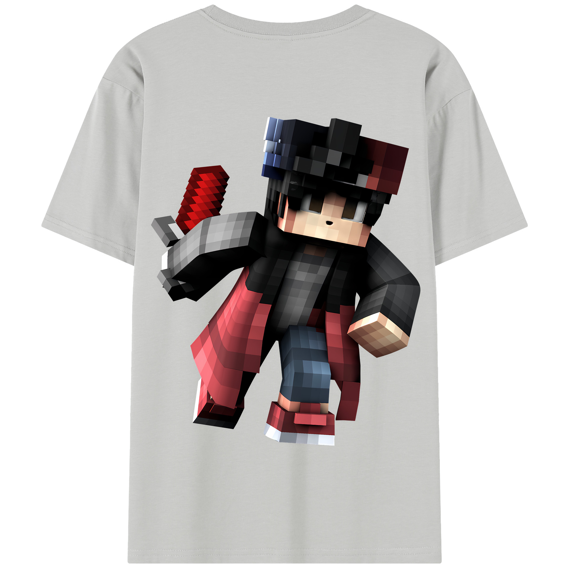 （画像用） マインクラフト ブロックの世界 Minecraft MC Block world 綿100％半袖Tシャツ（背面プリント）