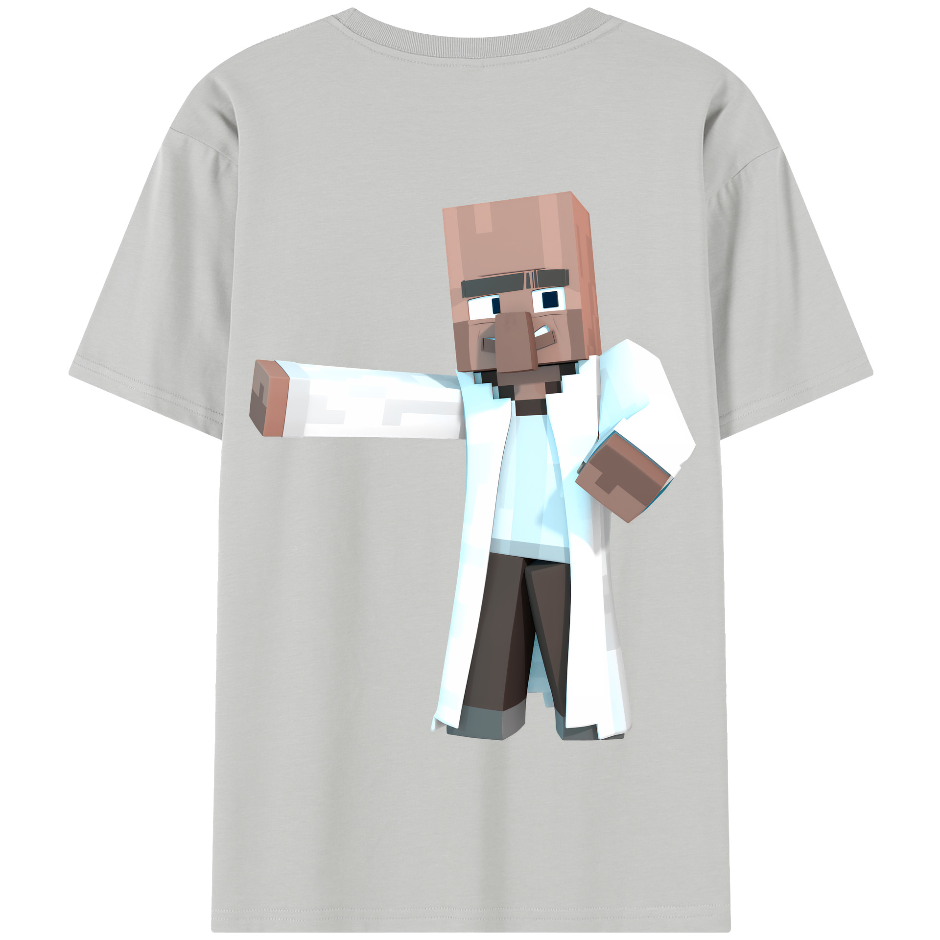 （画像用） マインクラフト ブロックの世界 Minecraft MC Block world 綿100％半袖Tシャツ（背面プリント）