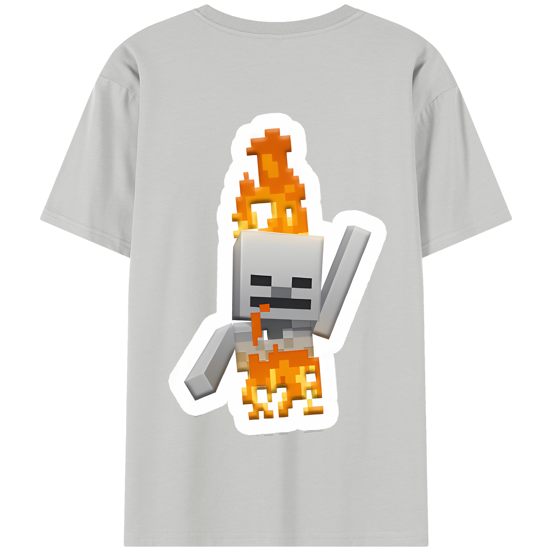 （画像用） マインクラフト ブロックの世界 Minecraft MC Block world 綿100％半袖Tシャツ（背面プリント）