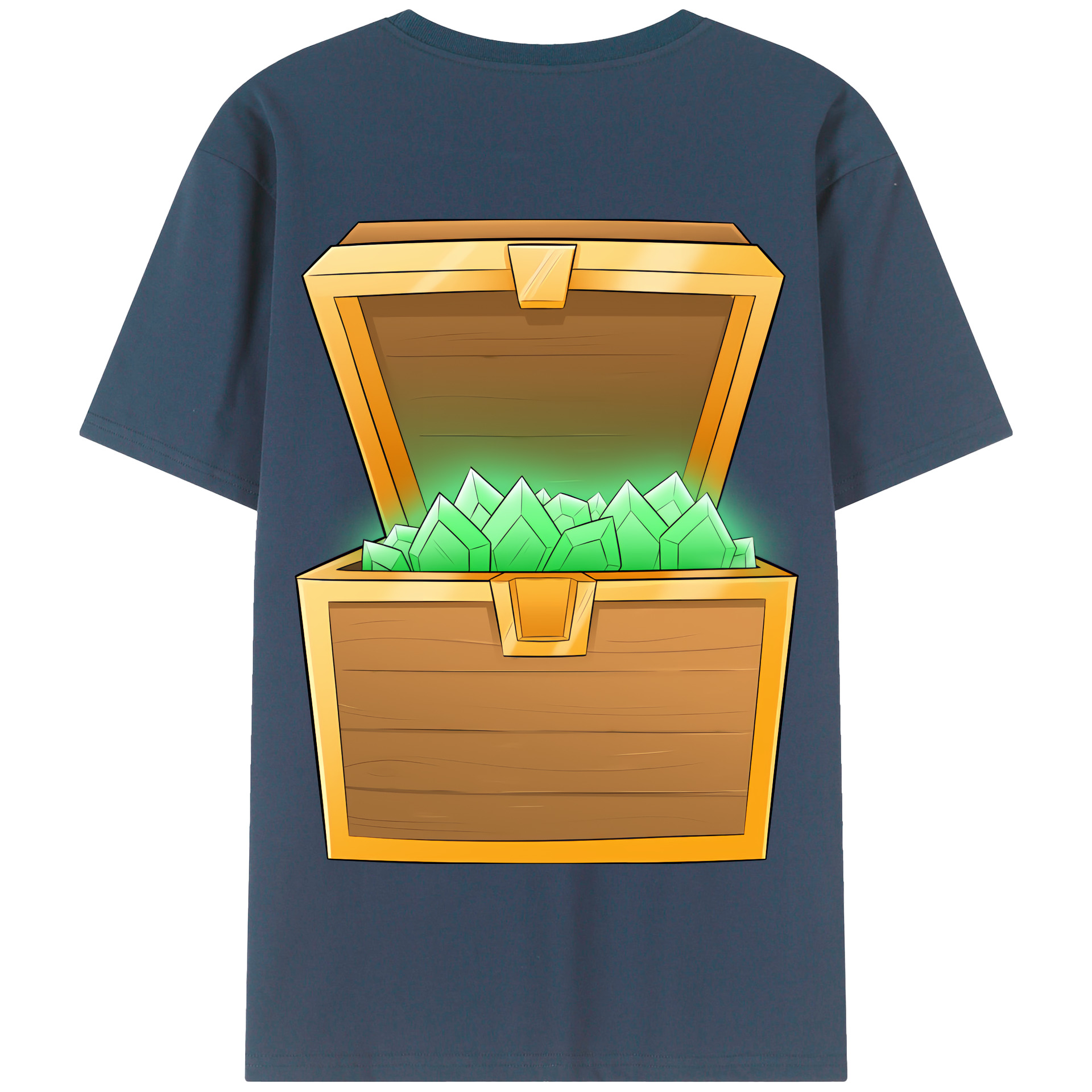 （画像用） マインクラフト ブロックの世界 Minecraft MC Block world 綿100％半袖Tシャツ（背面プリント）
