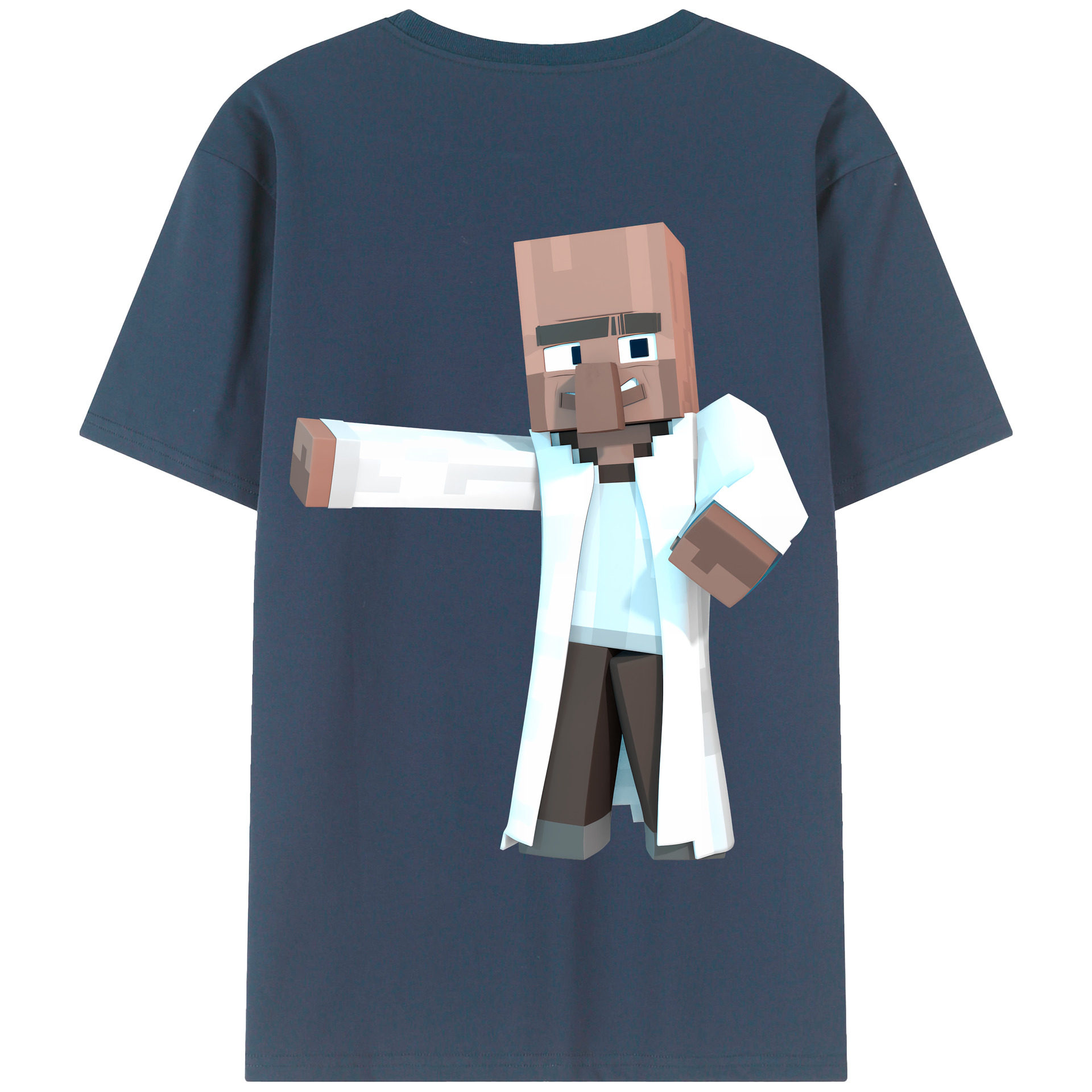 （画像用） マインクラフト ブロックの世界 Minecraft MC Block world 綿100％半袖Tシャツ（背面プリント）
