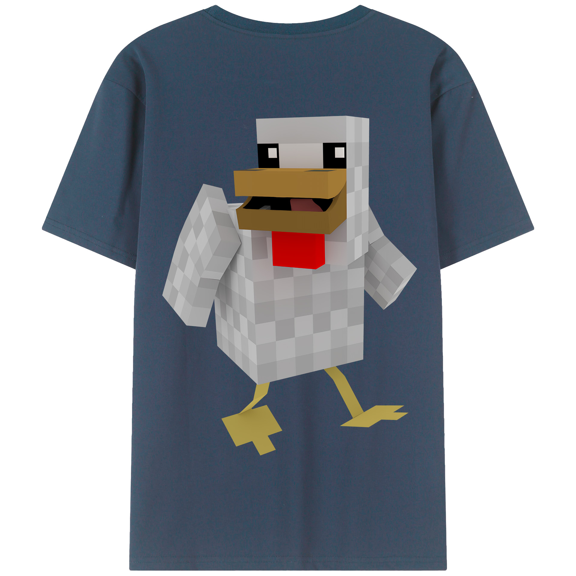 （画像用） マインクラフト ブロックの世界 Minecraft MC Block world 綿100％半袖Tシャツ（背面プリント）