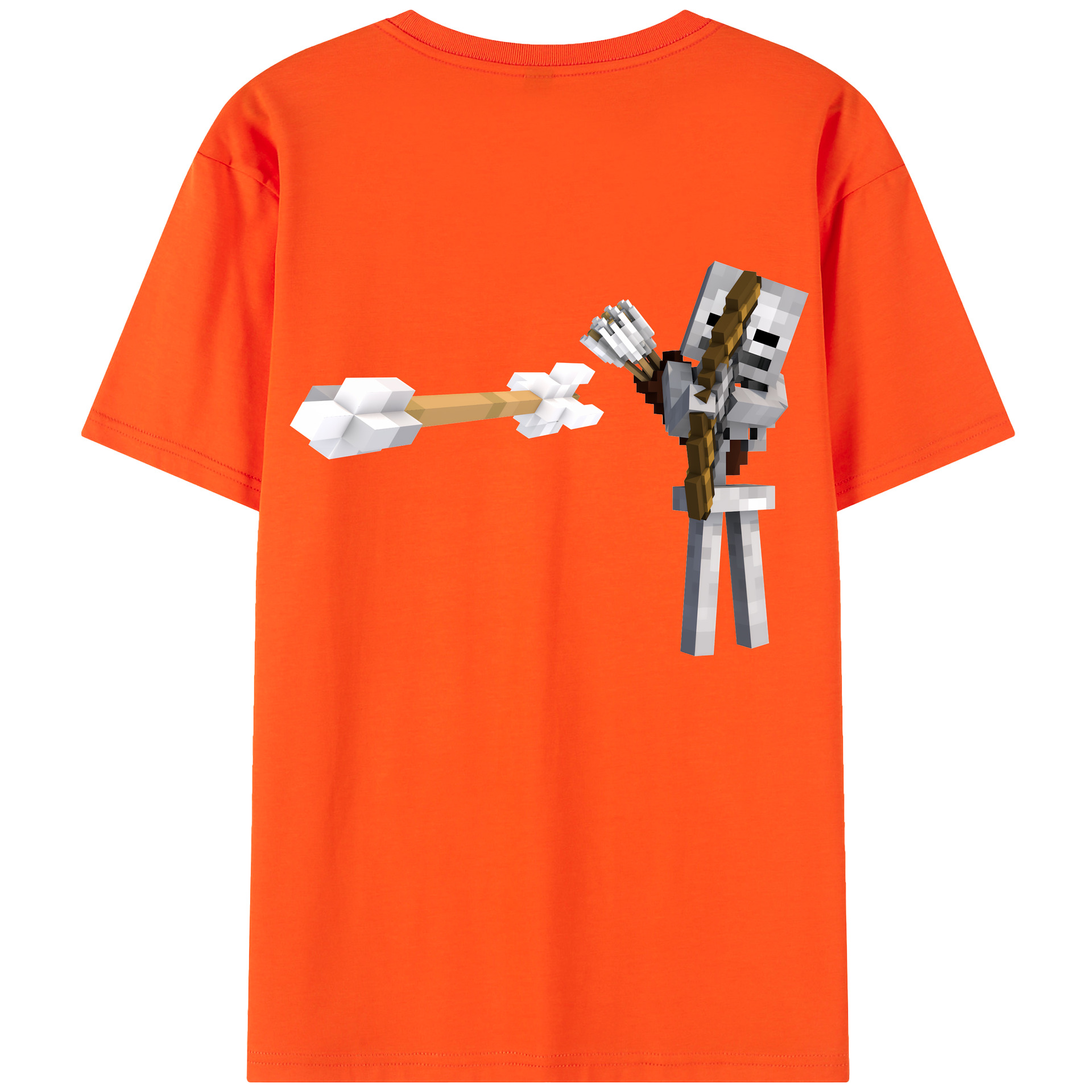 （画像用） マインクラフト ブロックの世界 Minecraft MC Block world 綿100％半袖Tシャツ（背面プリント）