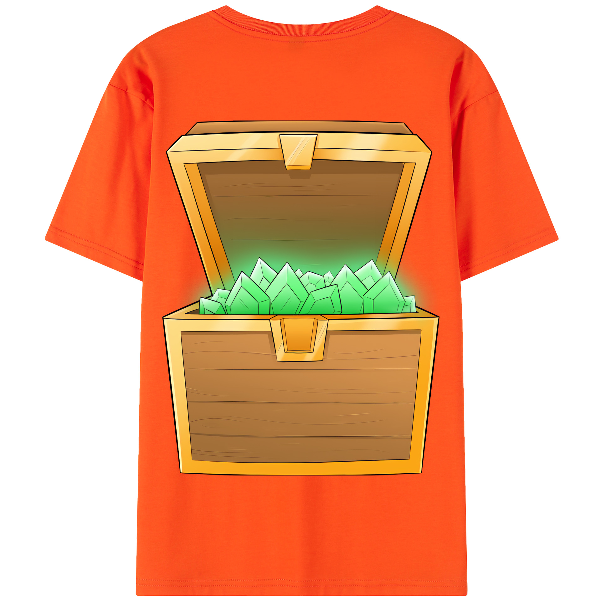 （画像用） マインクラフト ブロックの世界 Minecraft MC Block world 綿100％半袖Tシャツ（背面プリント）