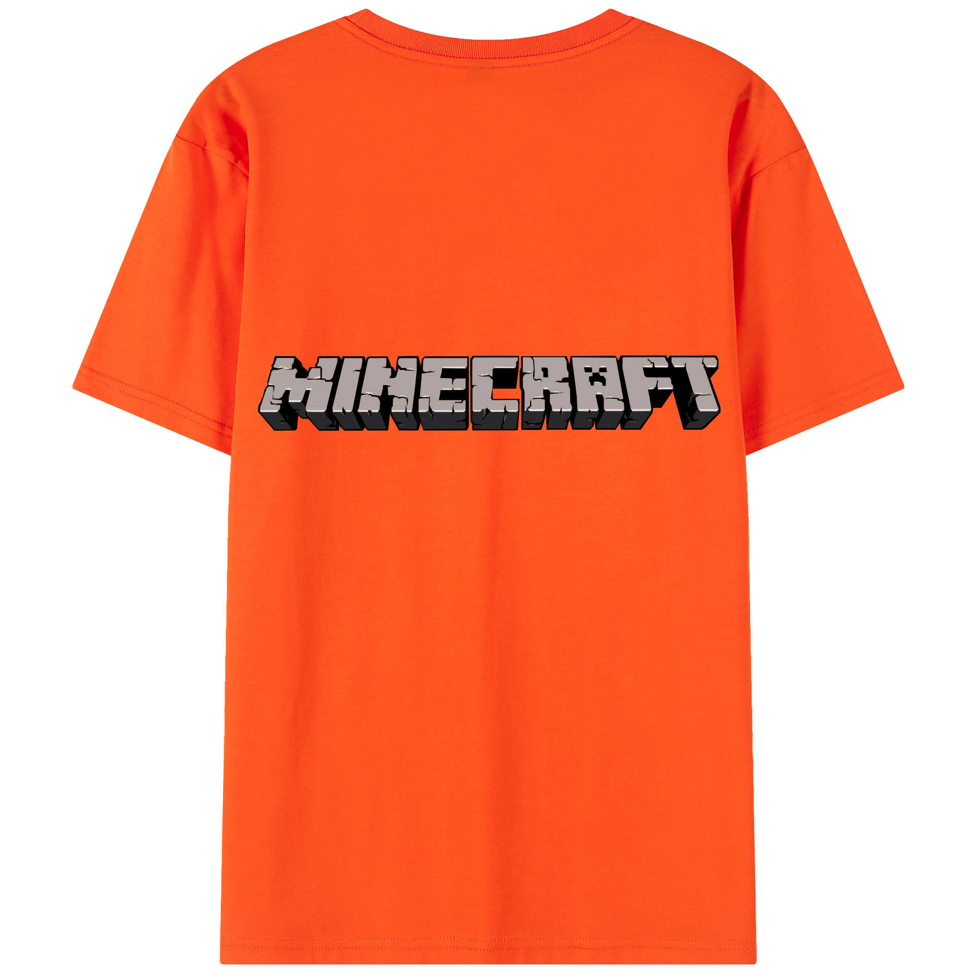 （画像用） マインクラフト ブロックの世界 Minecraft MC Block world 綿100％半袖Tシャツ（背面プリント）
