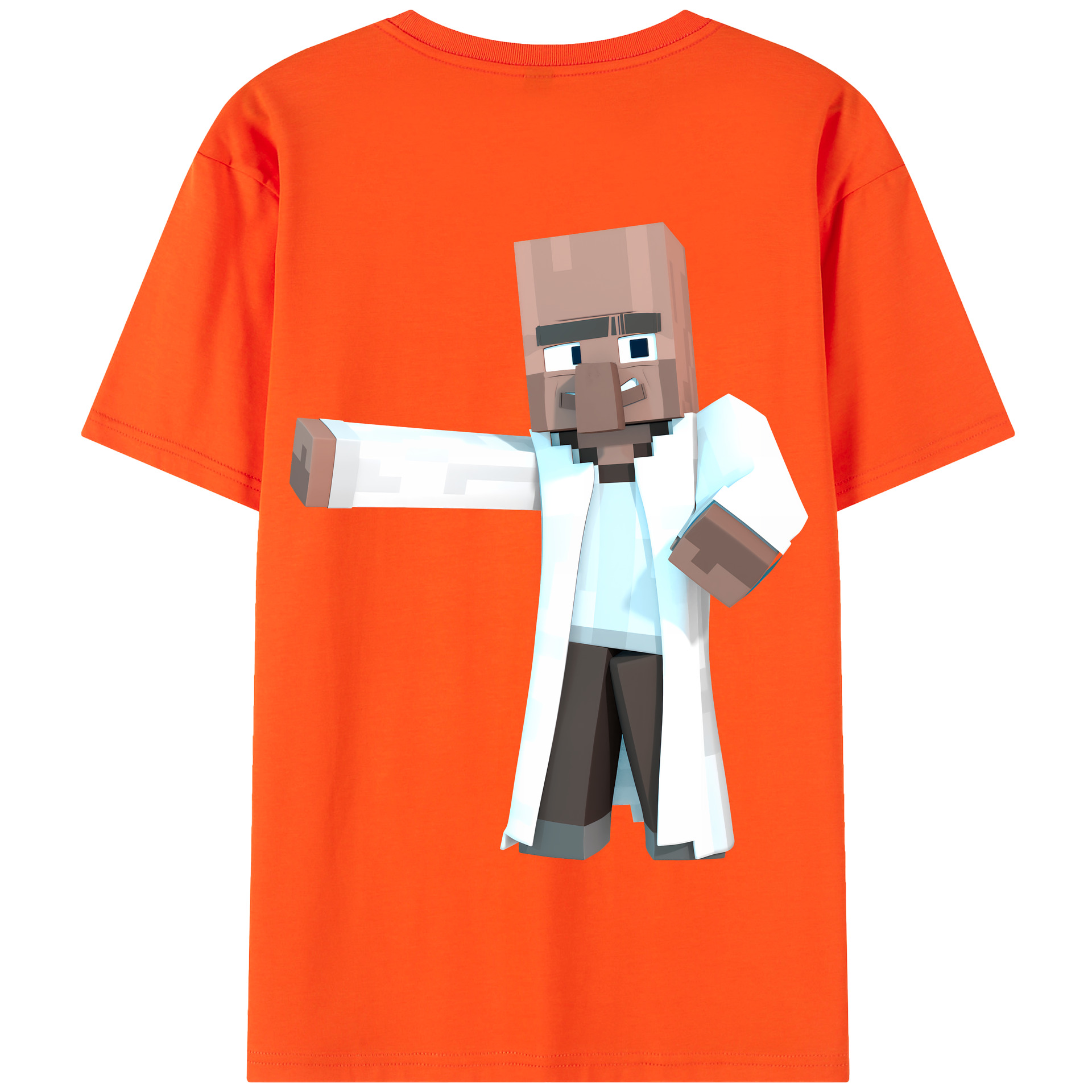 （画像用） マインクラフト ブロックの世界 Minecraft MC Block world 綿100％半袖Tシャツ（背面プリント）